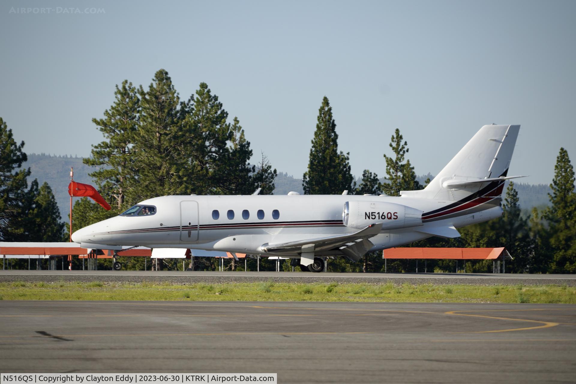 N516QS, 2018 Cessna 680A Citation Latitude C/N 680A0149, Truckee Tahoe airport in California 2023.