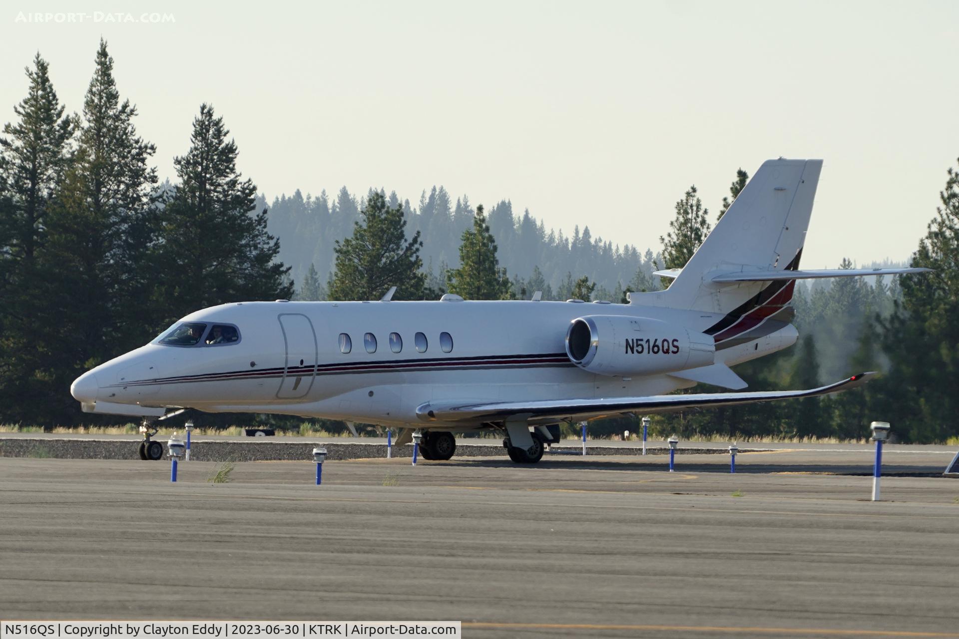 N516QS, 2018 Cessna 680A Citation Latitude C/N 680A0149, Truckee Tahoe airport in California 2023.