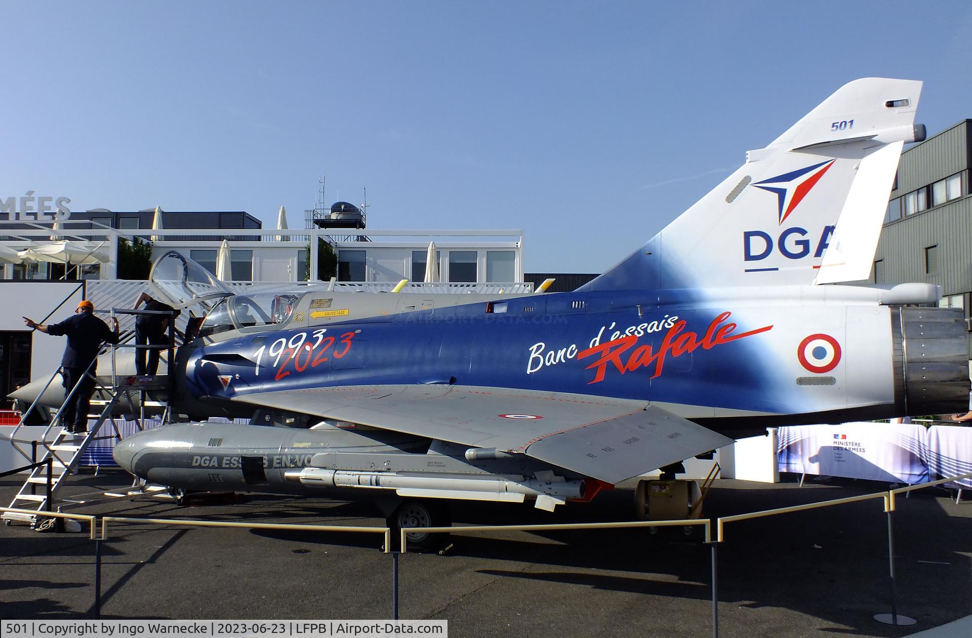 501, 1984 Dassault Mirage 2000B C/N 501, Dassault Mirage 2000B (Rafale testbed) of the DGA at the Aerosalon 2023, Paris