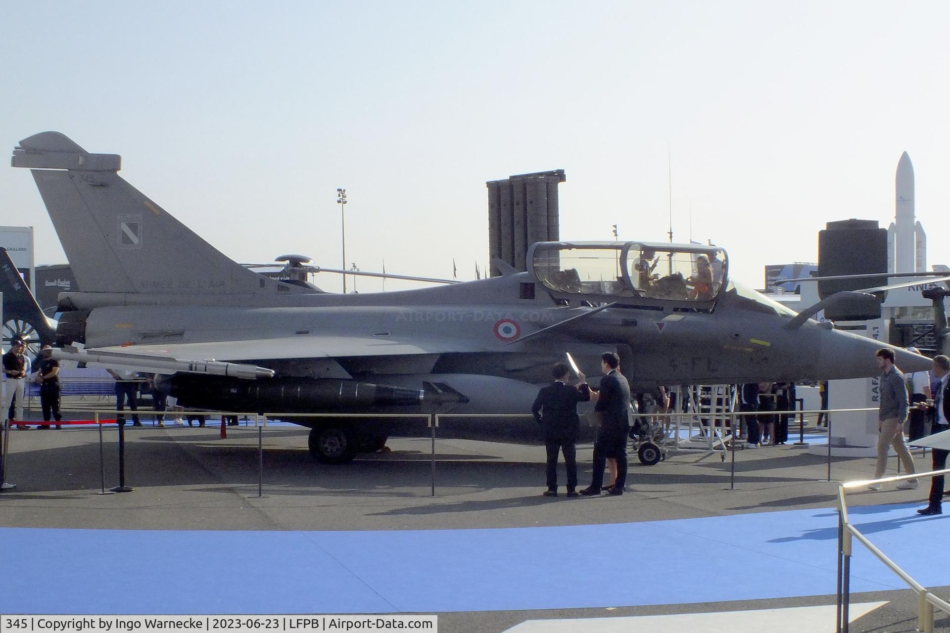 345, Dassault Rafale B C/N 345, Dassault Rafale B of the Armee de l'Air (French Air Force) at the Aerosalon 2023, Paris