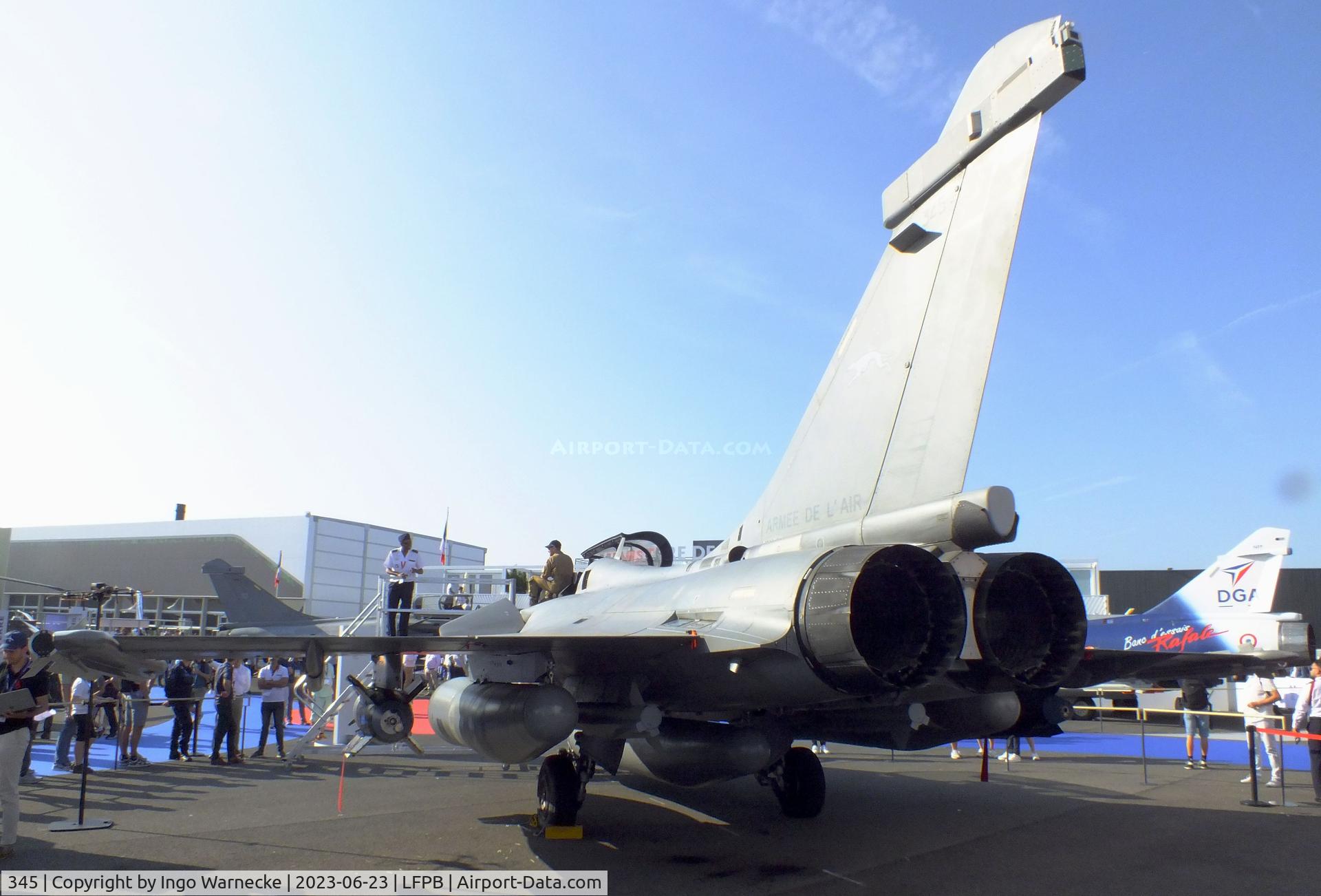 345, Dassault Rafale B C/N 345, Dassault Rafale B of the Armee de l'Air (French Air Force) at the Aerosalon 2023, Paris