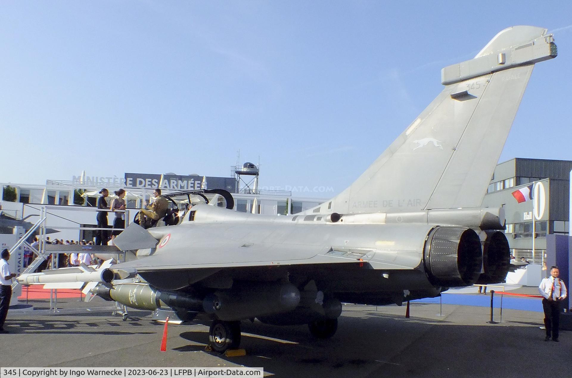 345, Dassault Rafale B C/N 345, Dassault Rafale B of the Armee de l'Air (French Air Force) at the Aerosalon 2023, Paris