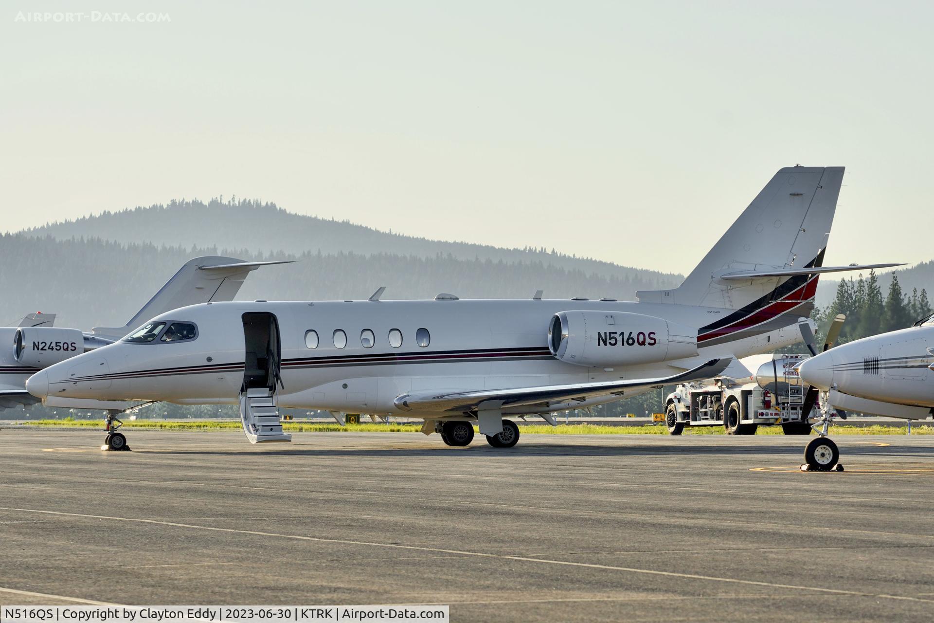 N516QS, 2018 Cessna 680A Citation Latitude C/N 680A0149, Truckee Tahoe airport in California 2023.
