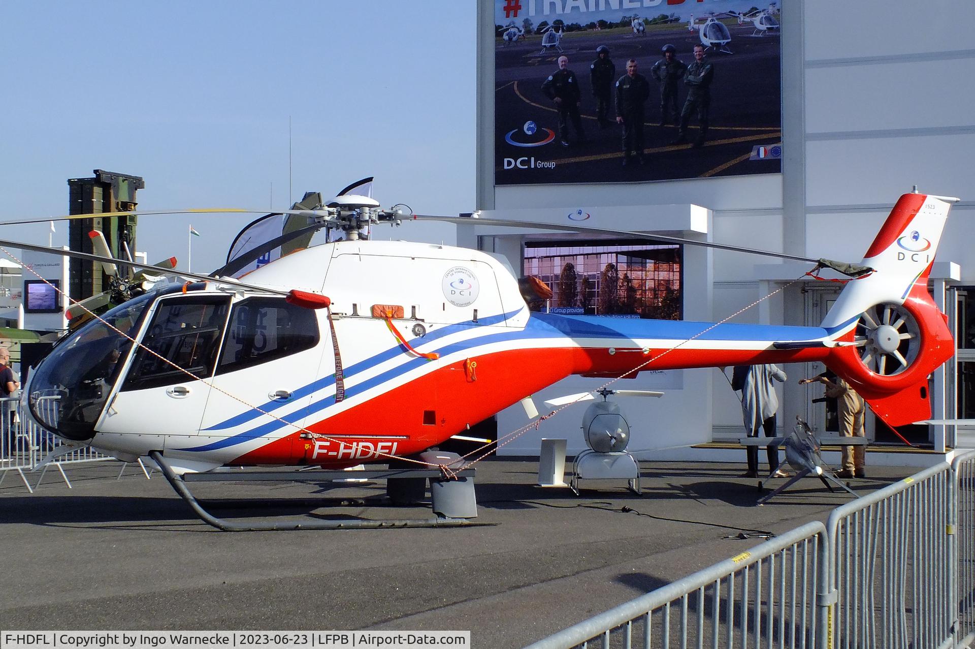 F-HDFL, Eurocopter EC-120B Colibri C/N 1523, Eurocopter EC120B Colibri Calliope of the DCI at the Aerosalon 2023, Paris