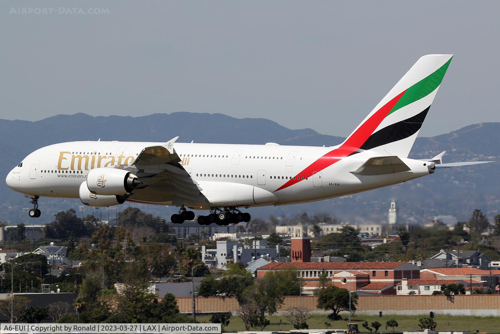 A6-EUI, 2017 Airbus A380-861 C/N 221, at lax