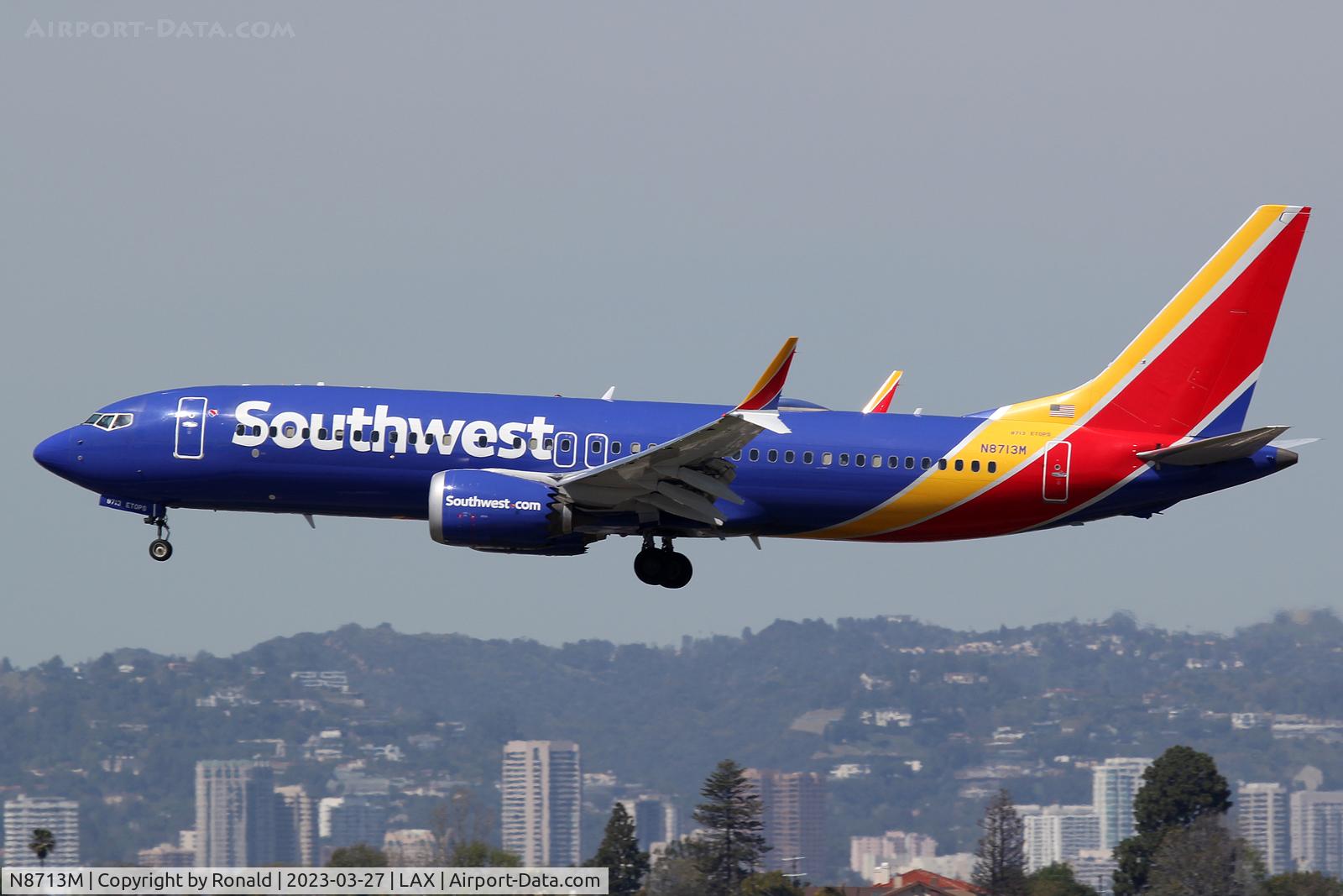 N8713M, 2017 Boeing 737-8 MAX C/N 36984, at lax