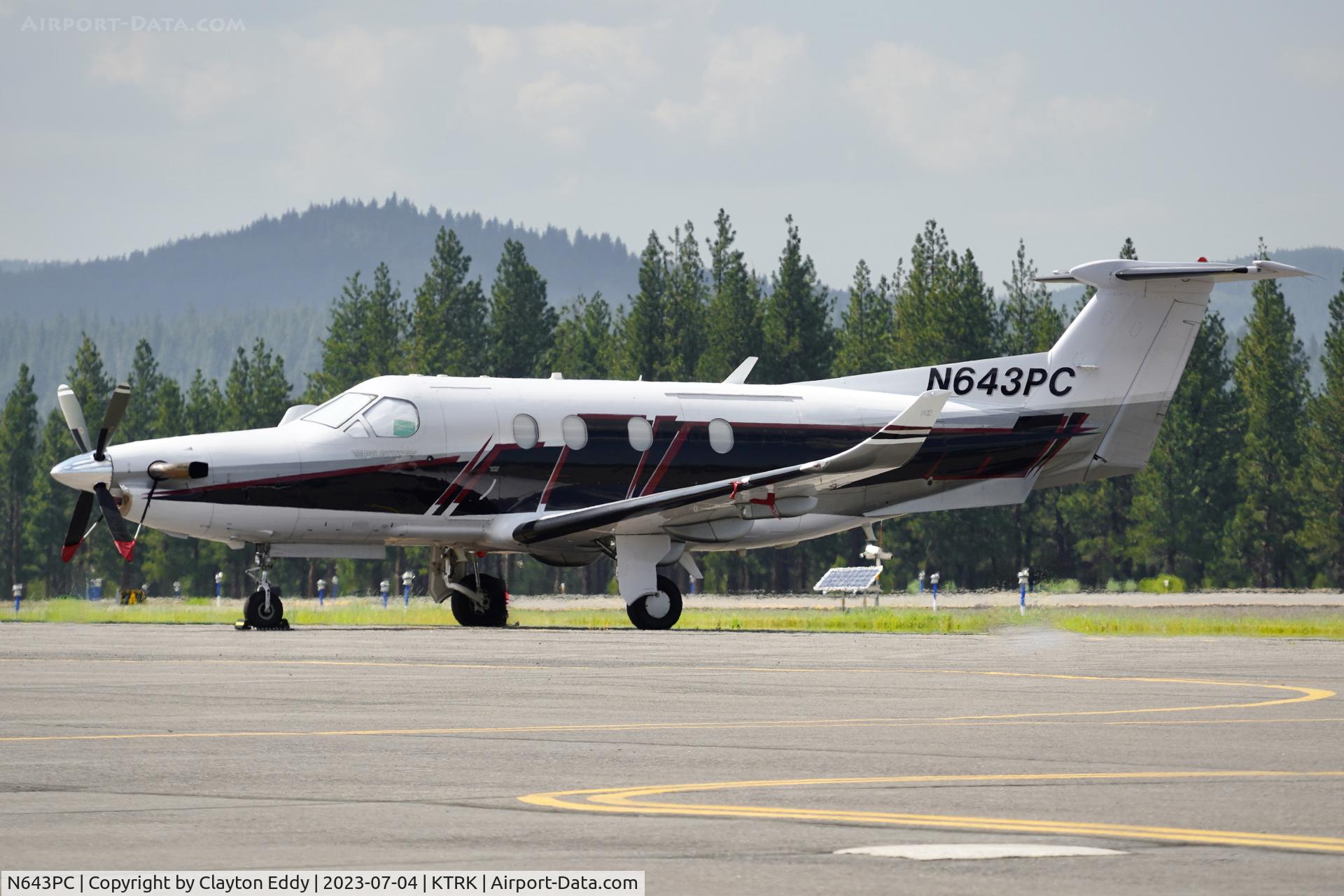 N643PC, 2005 Pilatus PC-12/45 C/N 643, Truckee Tahoe airport in California 2023.