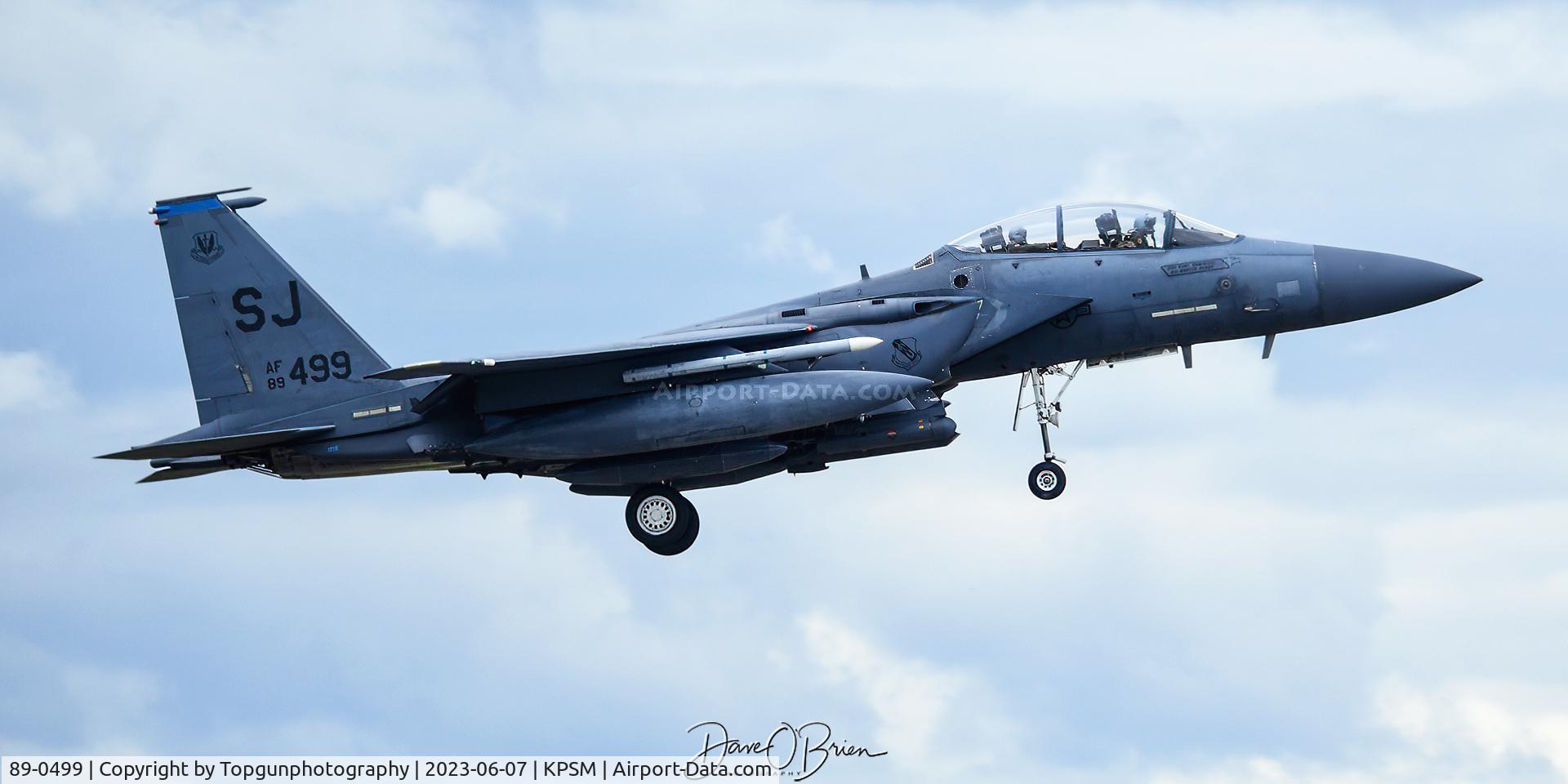 89-0499, 1989 McDonnell Douglas F-15E Strike Eagle C/N 1146/E121, COWBOY63 first to return for the afternoon sortie