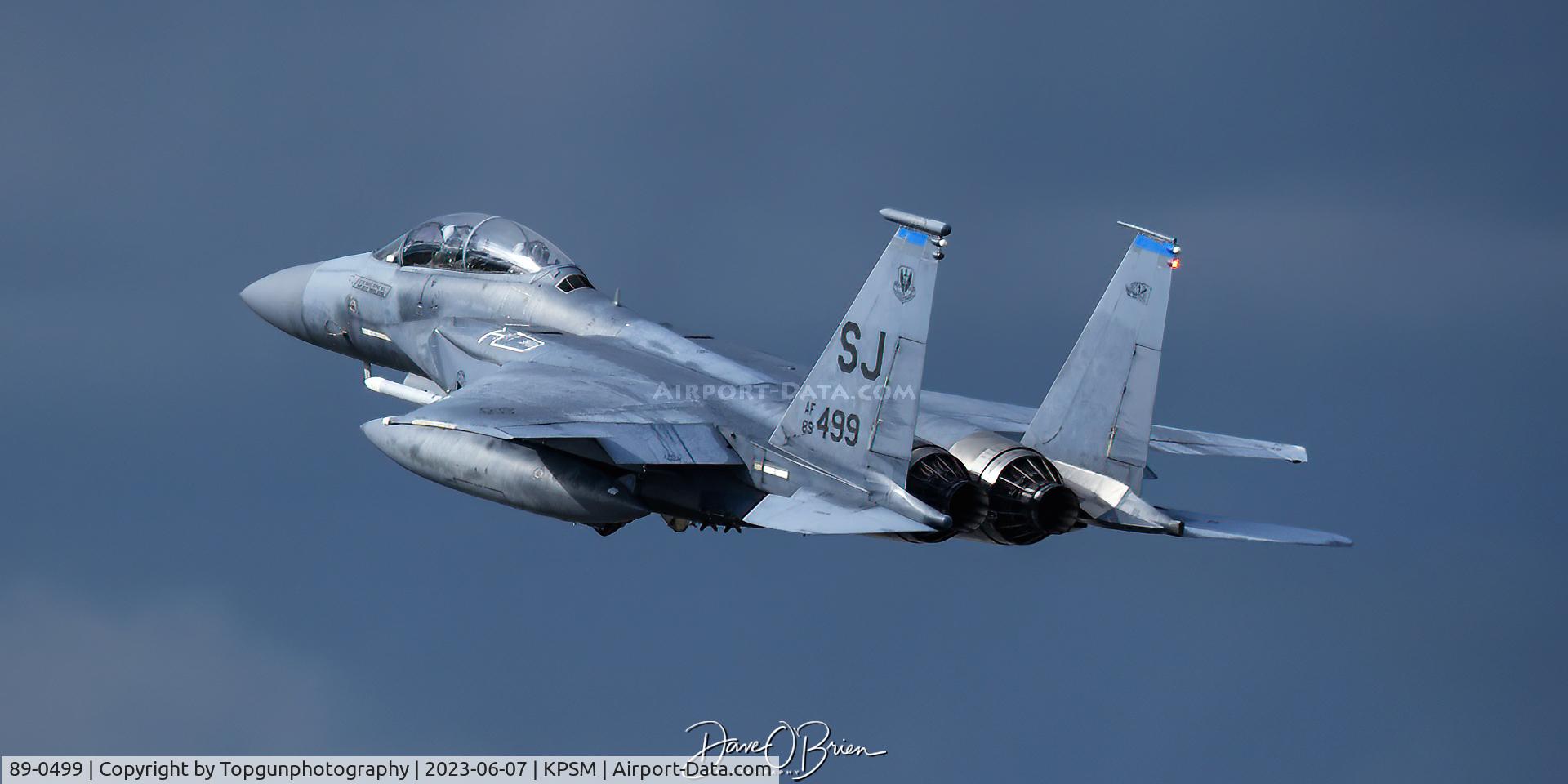 89-0499, 1989 McDonnell Douglas F-15E Strike Eagle C/N 1146/E121, COWBOY62 on the missed
