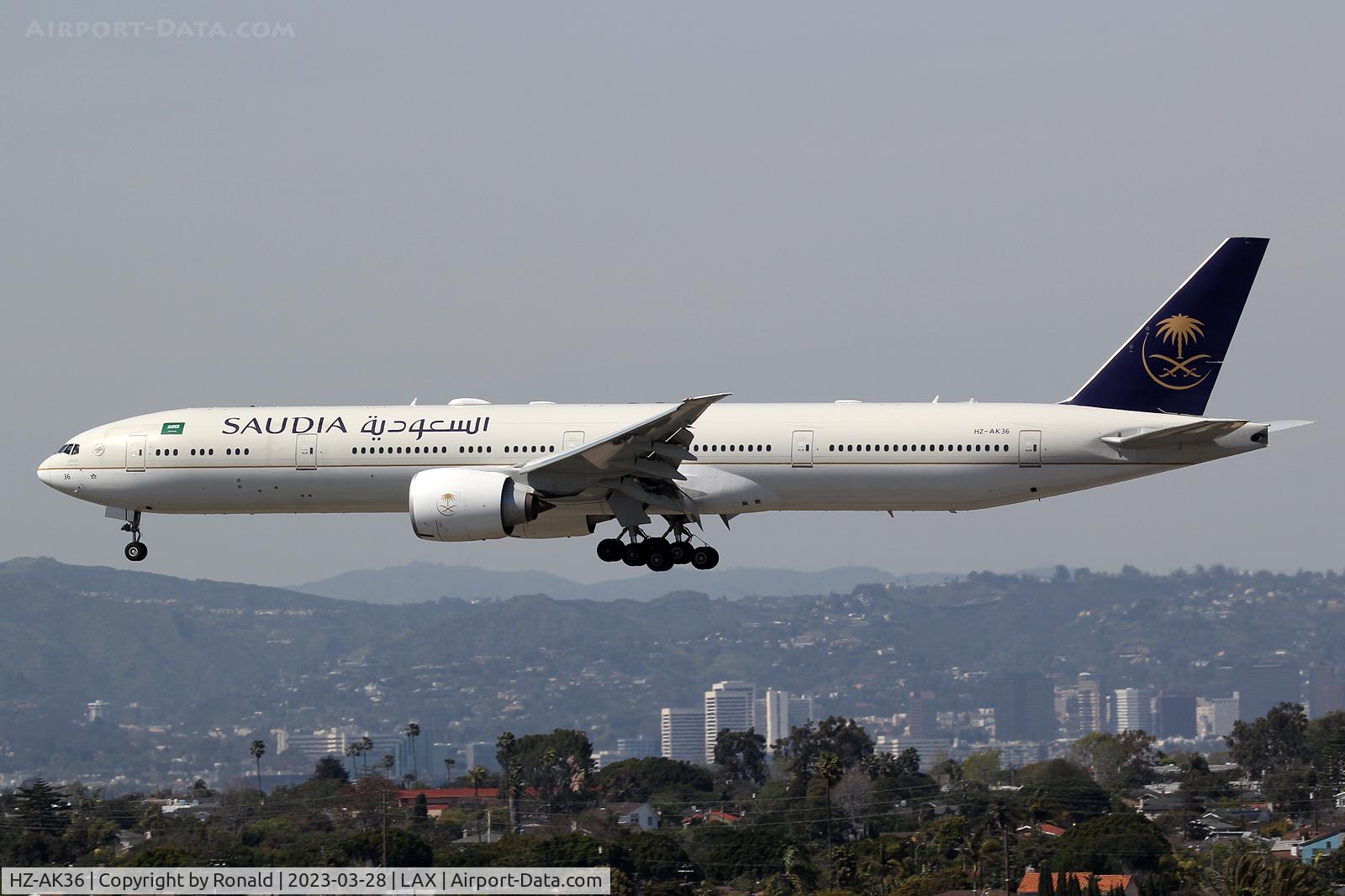 HZ-AK36, 2016 Boeing 777-3FG(ER) C/N 61599, at lax