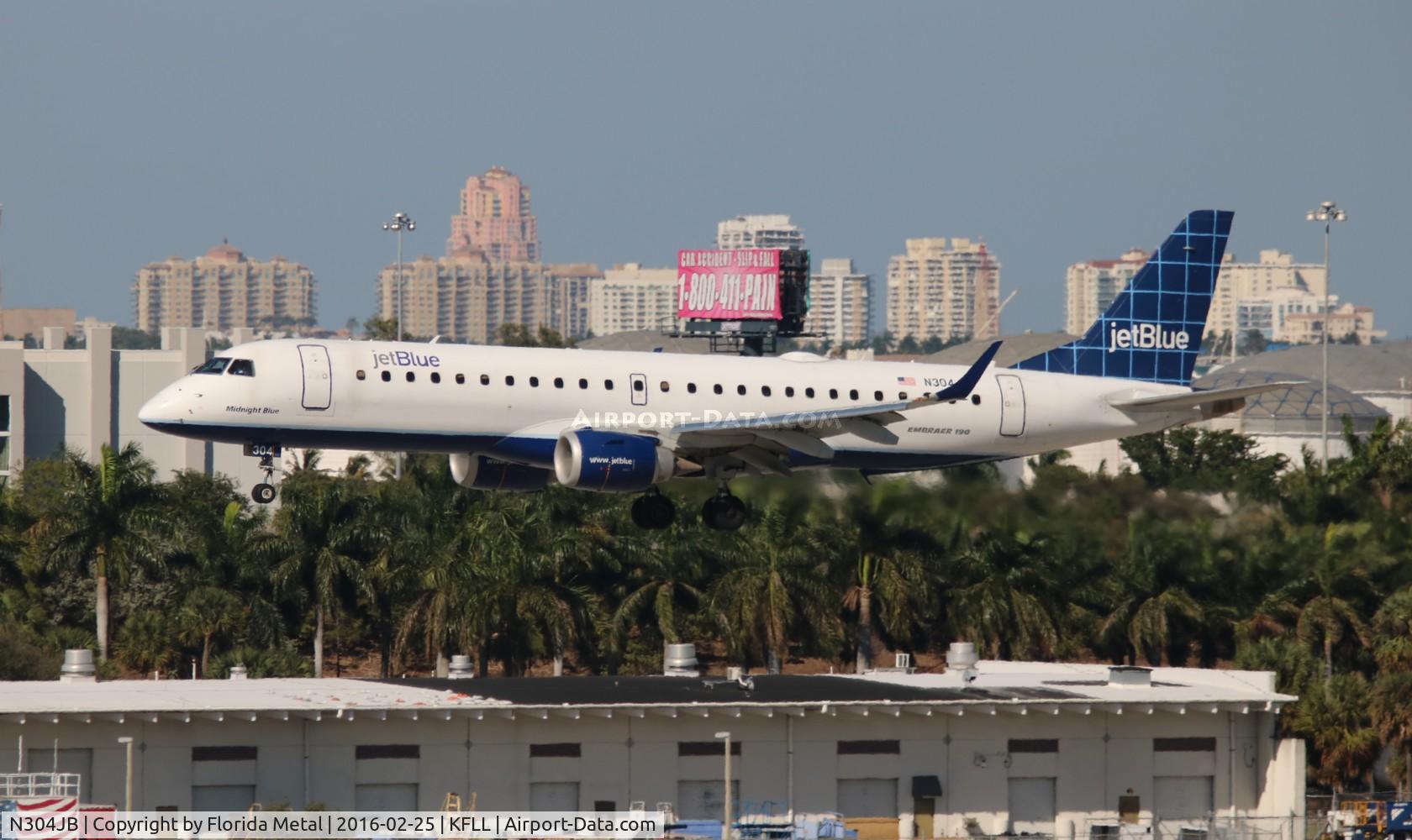 N304JB, 2009 Embraer ERJ-190-100 IGW 190AR C/N 19000257, JBU E190 zx FLL