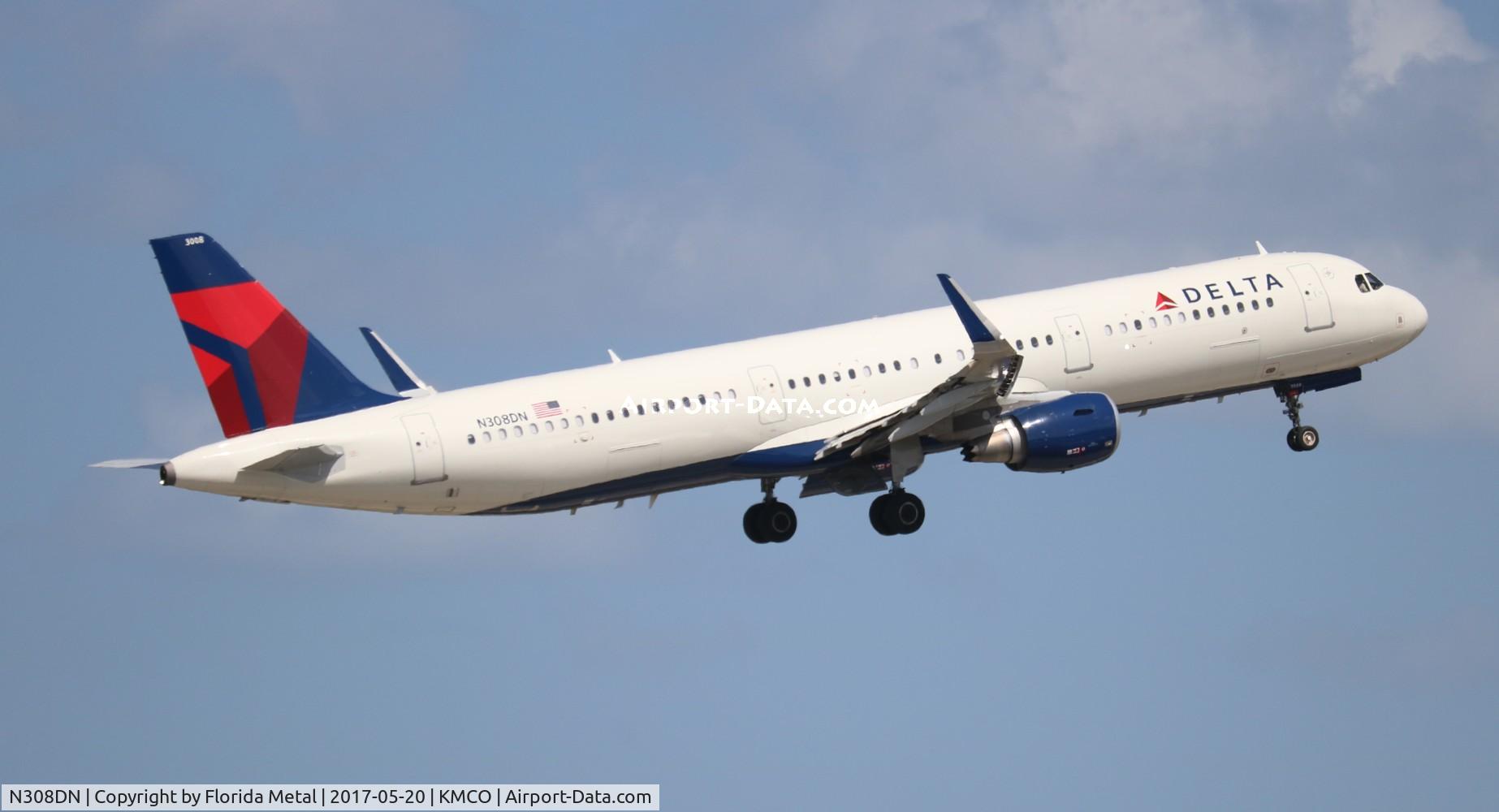 N308DN, 2016 Airbus A321-211 C/N 7233, DAL A321 zx MCO-DTW