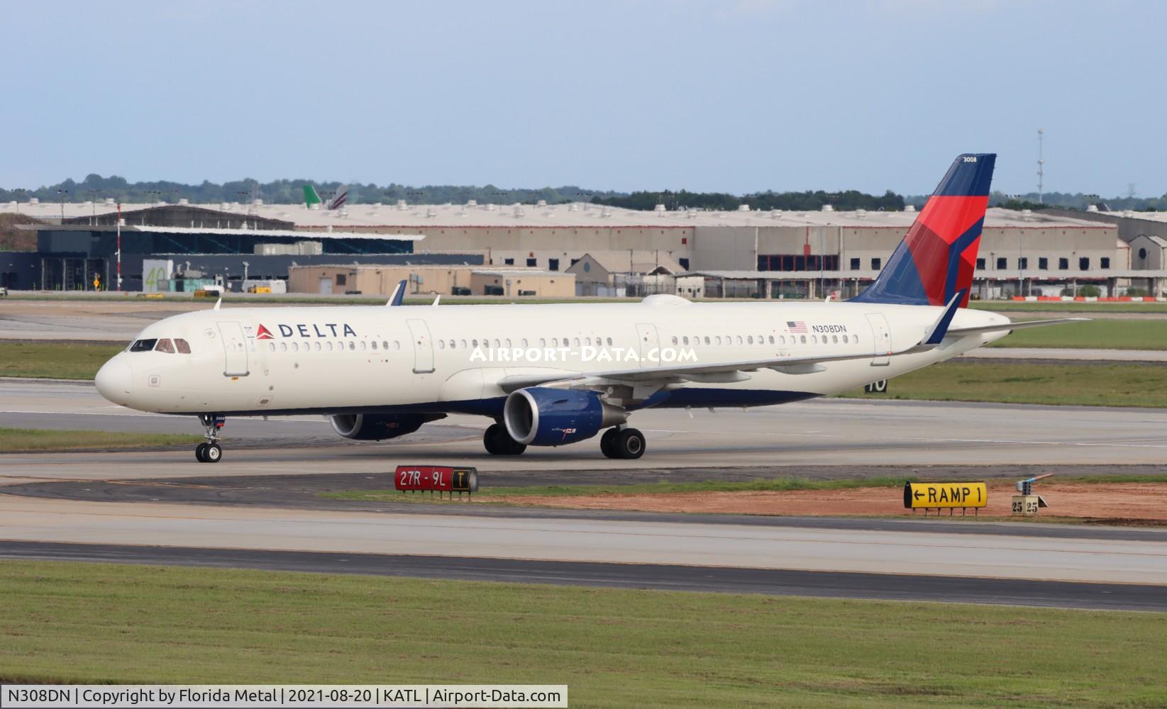 N308DN, 2016 Airbus A321-211 C/N 7233, DAL A321 zx IAD-ATL