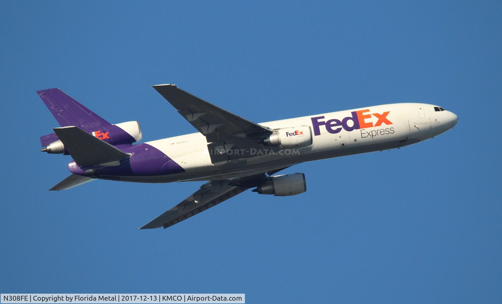 N308FE, 1986 McDonnell Douglas MD-10-30F C/N 48297, FedEx MD-10-30 zx MCO-IND