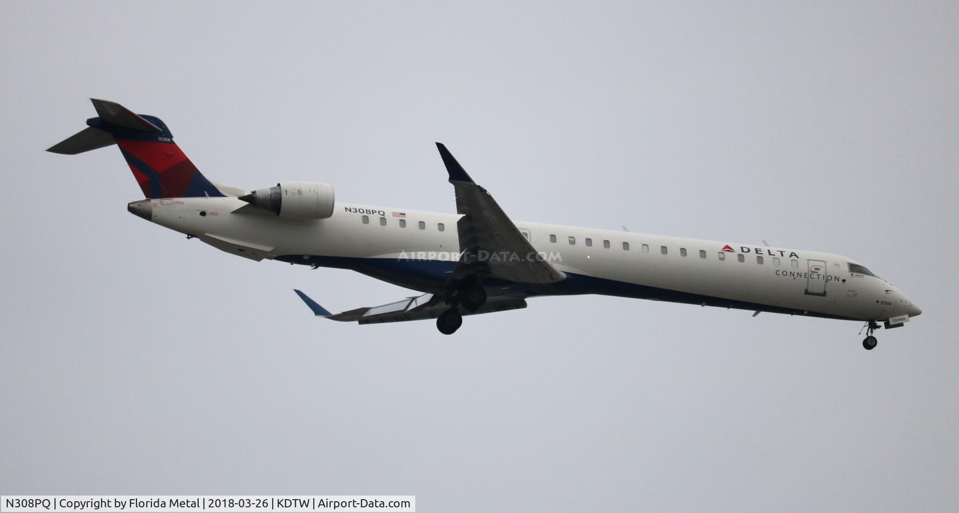 N308PQ, 2014 Bombardier CRJ-900LR (CL-600-2D24) C/N 15308, END/DAL CR9 zx CLE-DTW