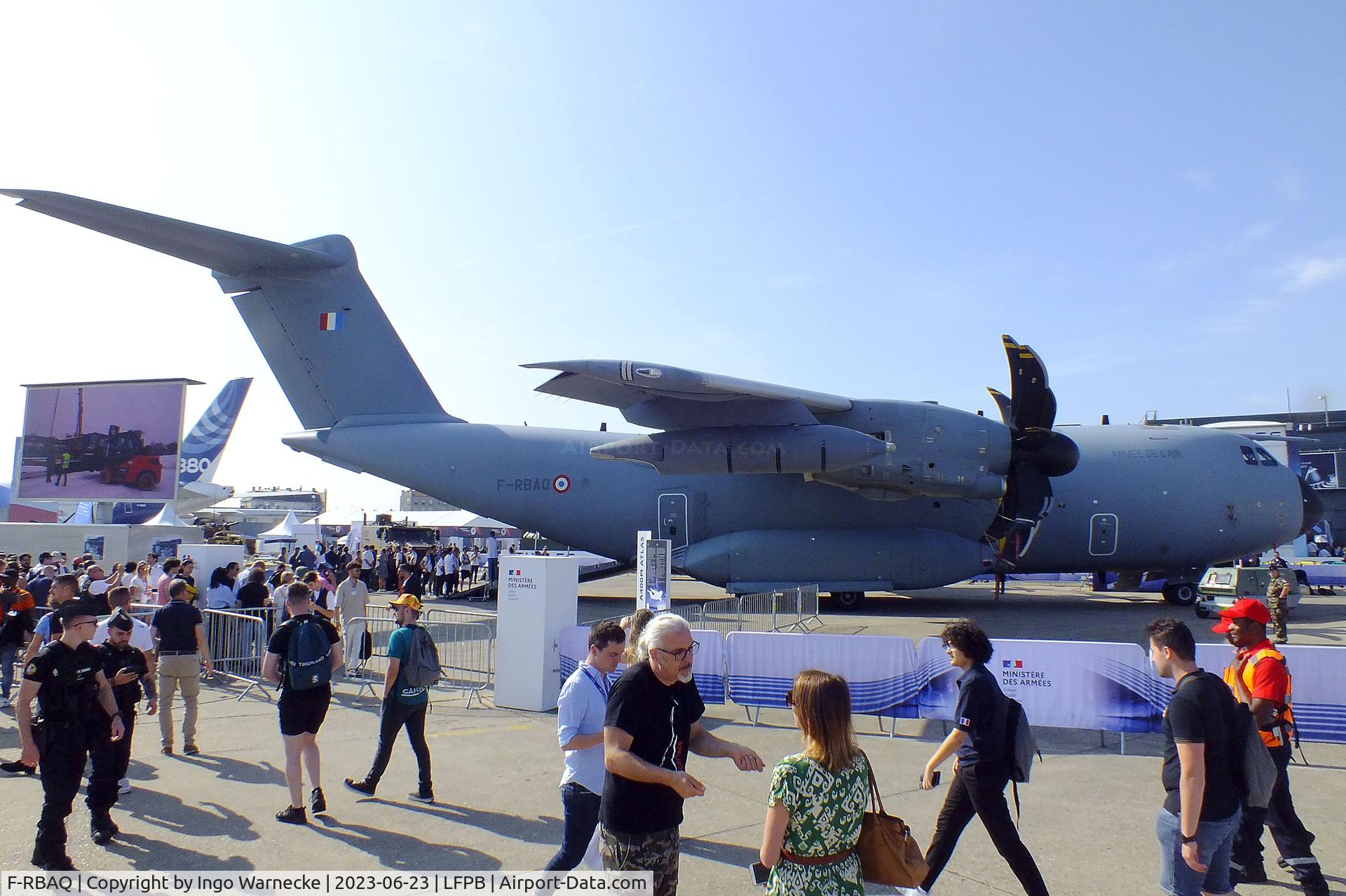 F-RBAQ, 2020 Airbus A400M-180 Atlas C/N A4M102, Airbus A400M-180 Atlas of the Armee de l'air (French Air Force) at the Aerosalon 2023, Paris