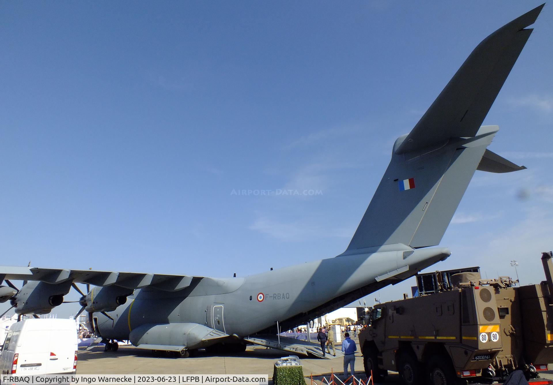 F-RBAQ, 2020 Airbus A400M-180 Atlas C/N A4M102, Airbus A400M-180 Atlas of the Armee de l'air (French Air Force) at the Aerosalon 2023, Paris