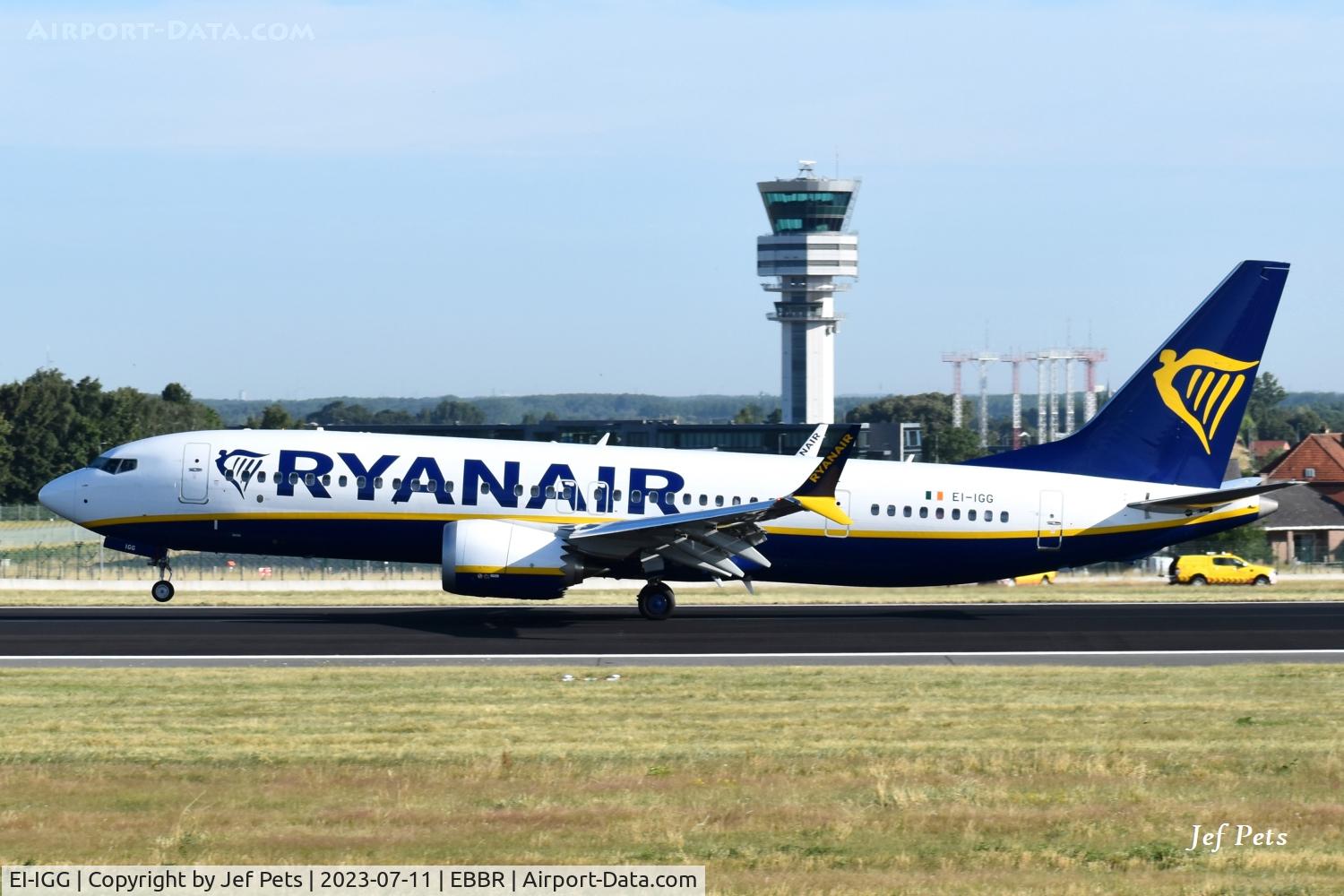 EI-IGG, 2023 Boeing 737-8-200 MAX C/N 62348, Landing at Brussels Airport.