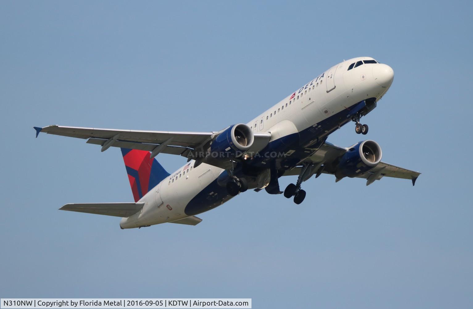N310NW, 1990 Airbus A320-211 C/N 121, DAL A320 zx DTW-STL