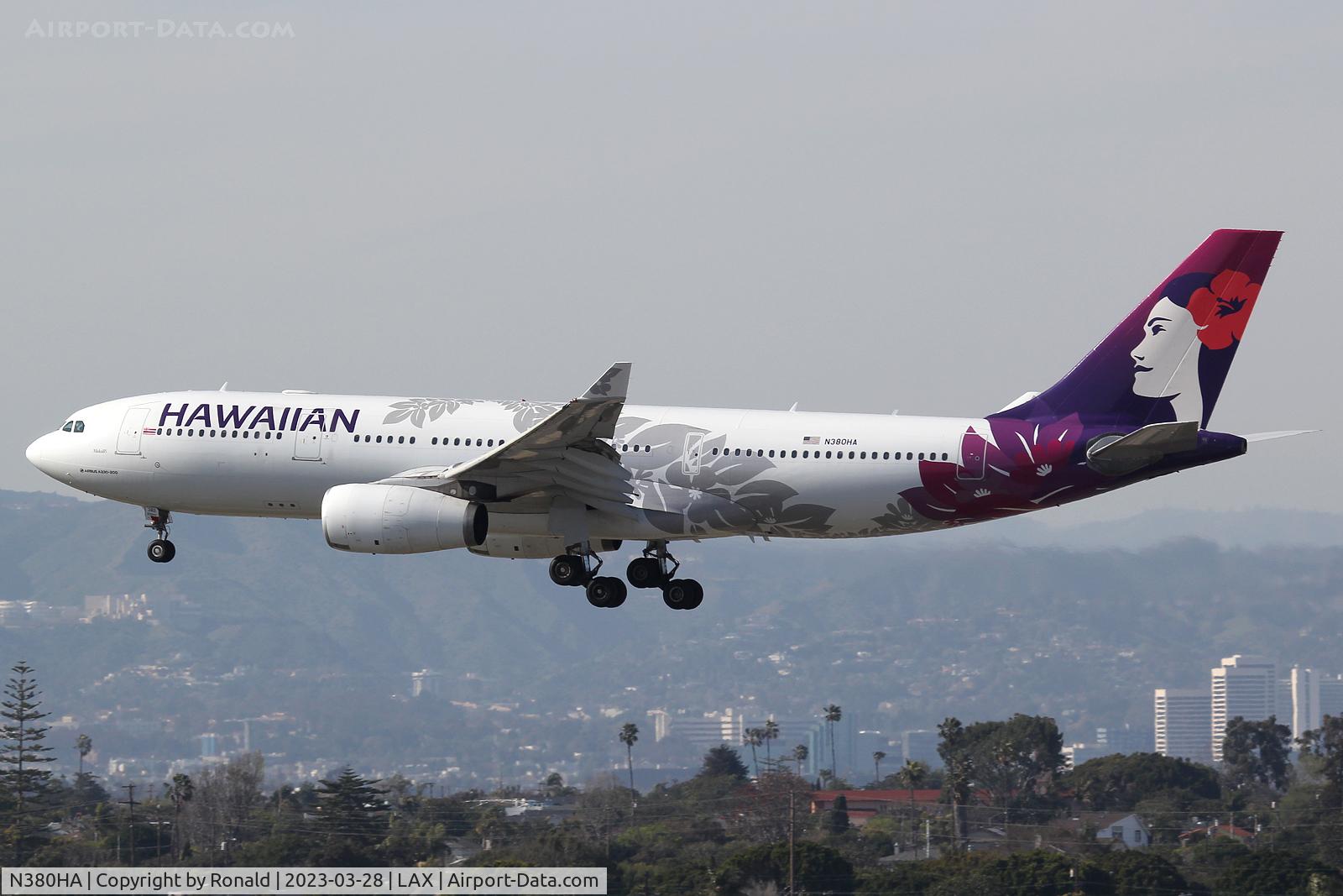 N380HA, 2010 Airbus A330-243 C/N 1104, at lax