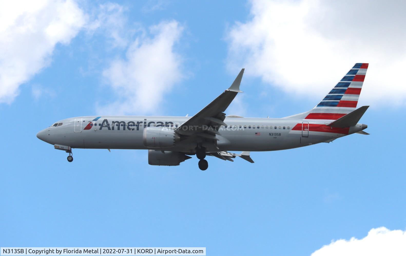 N313SB, 2019 Boeing 737 MAX 8 C/N 44469, AAL 737-8 MAX zx ORD 27C