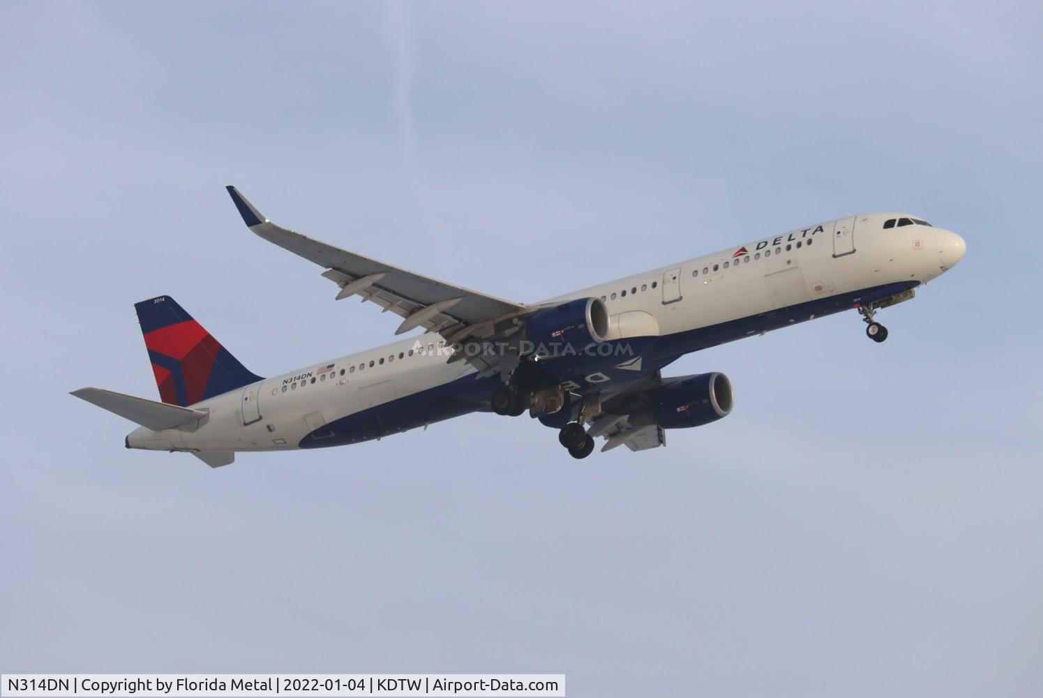 N314DN, 2016 Airbus A321-211 C/N 7281, DAL A321 zx DTW-DCA
