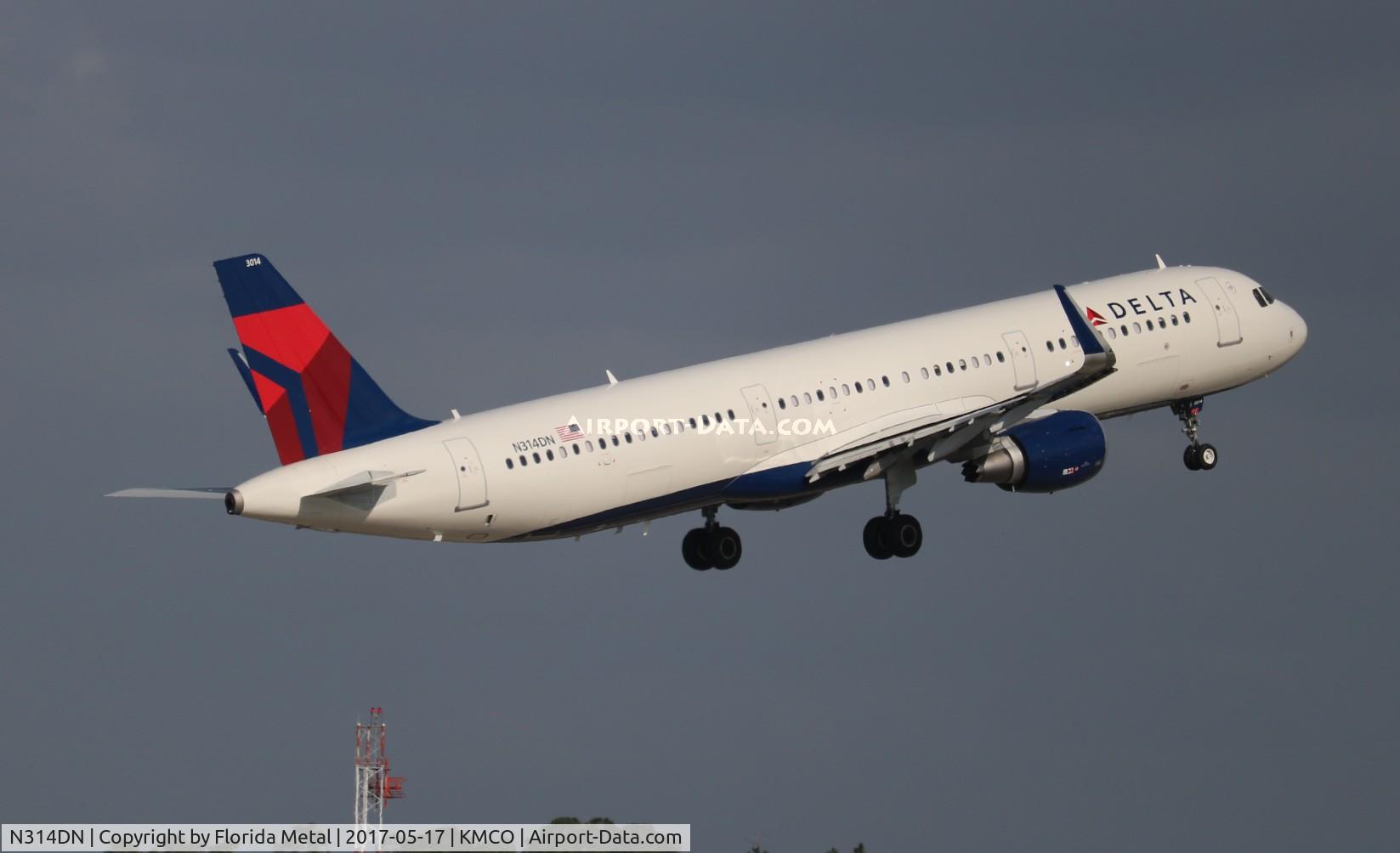 N314DN, 2016 Airbus A321-211 C/N 7281, DAL A321 zx MCO-MSP