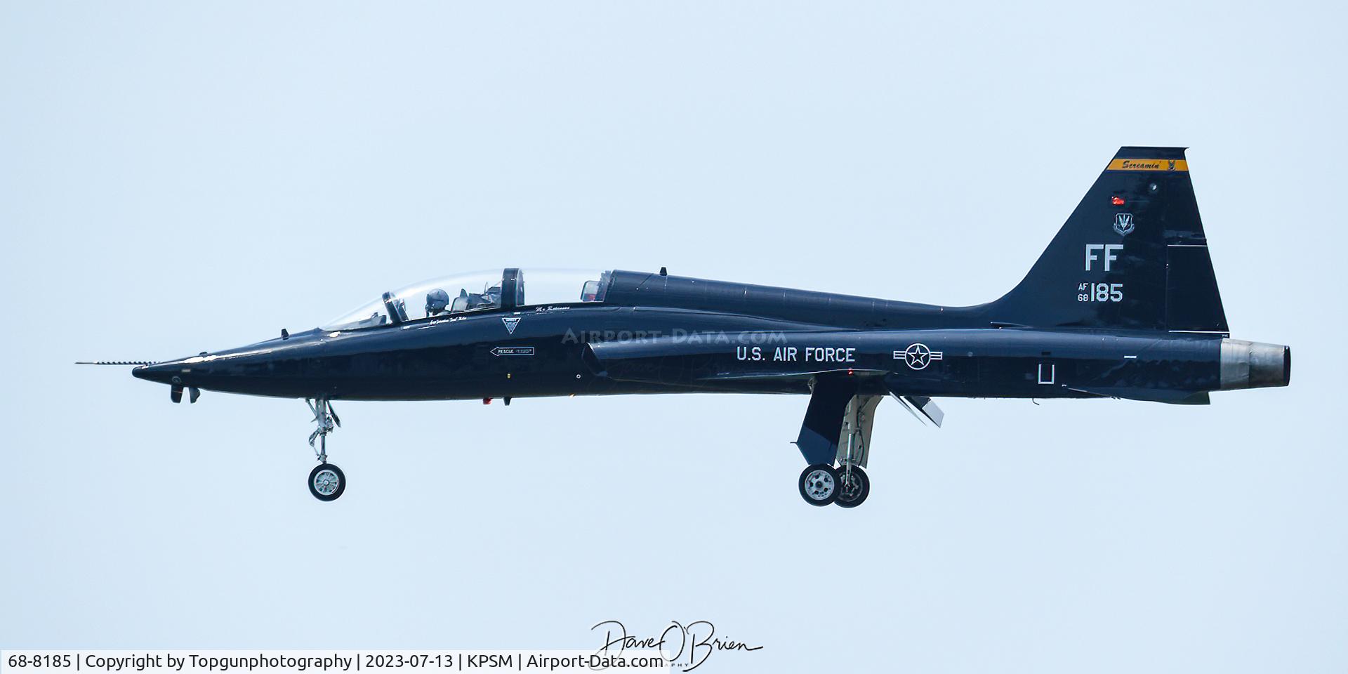 68-8185, 1968 Northrop T-38A Talon C/N T.6190, 71st FTS stopping in for lunch after flying to Niagara Falls from Langley AFB