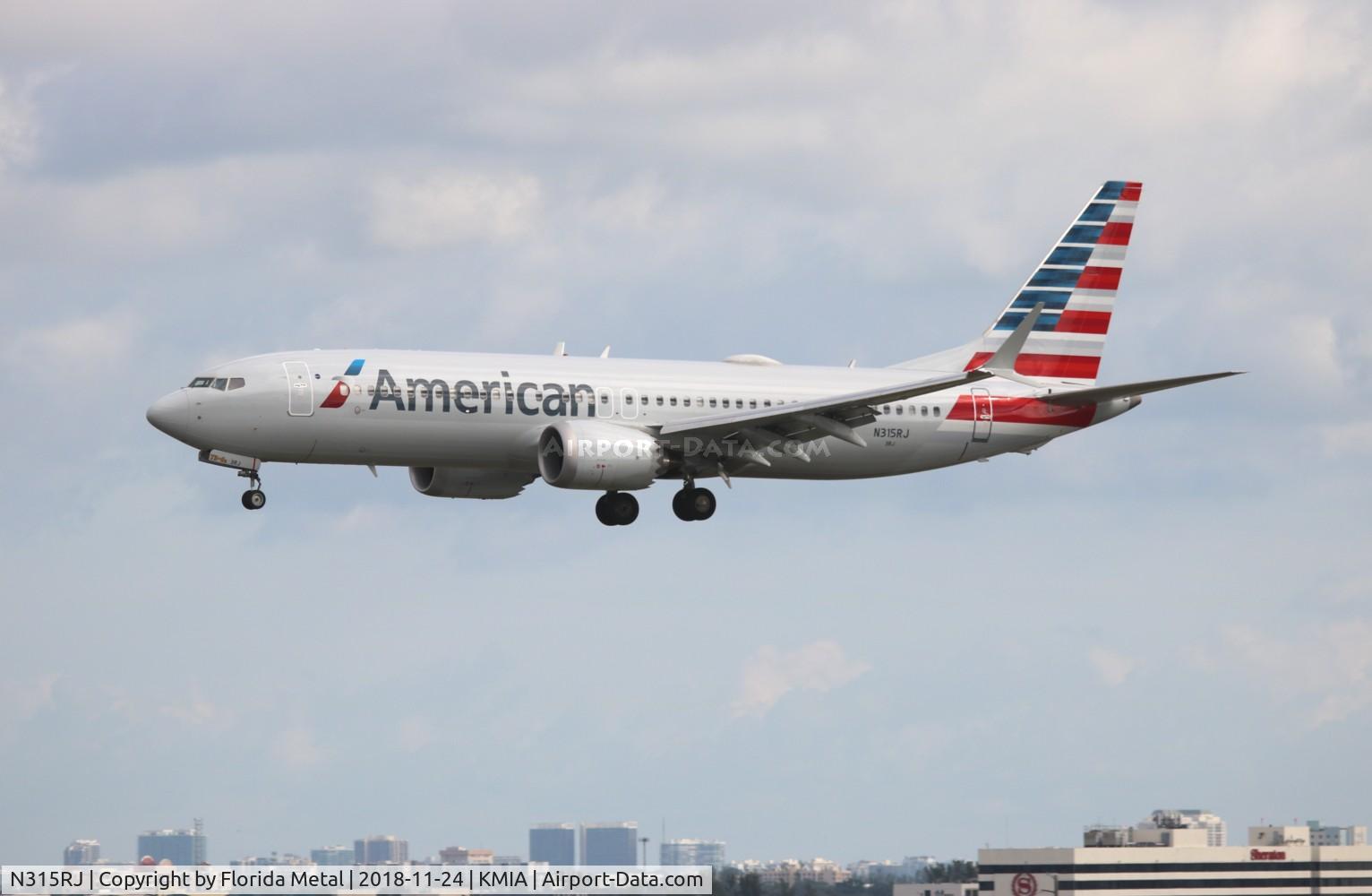 N315RJ, 2018 Boeing 737-8 MAX C/N 44449, AAL 737-8 MAX zx STX-MIA