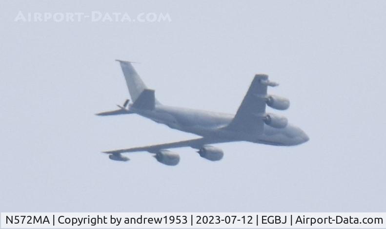 N572MA, 1959 Boeing KC-135R Stratotanker C/N 17942, N572MA over Gloucestershire Airport.