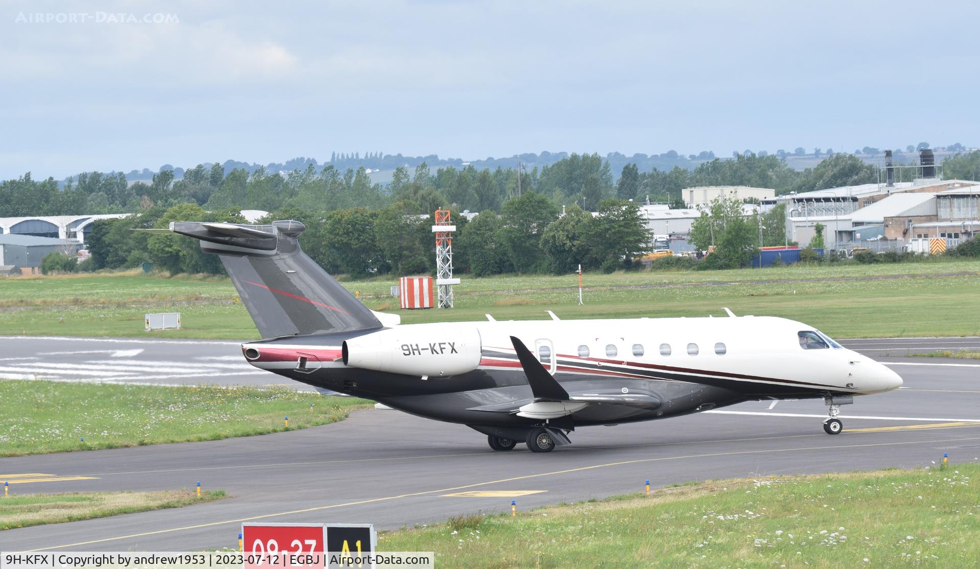 9H-KFX, 2021 Embraer EMB-550 Praetor 600 C/N 55020152, 9H-KFX at Gloucestershire Airport.
