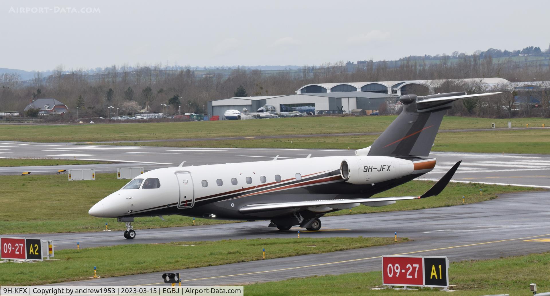 9H-KFX, 2021 Embraer EMB-550 Praetor 600 C/N 55020152, 9H-KFX at Gloucestershire Airport.