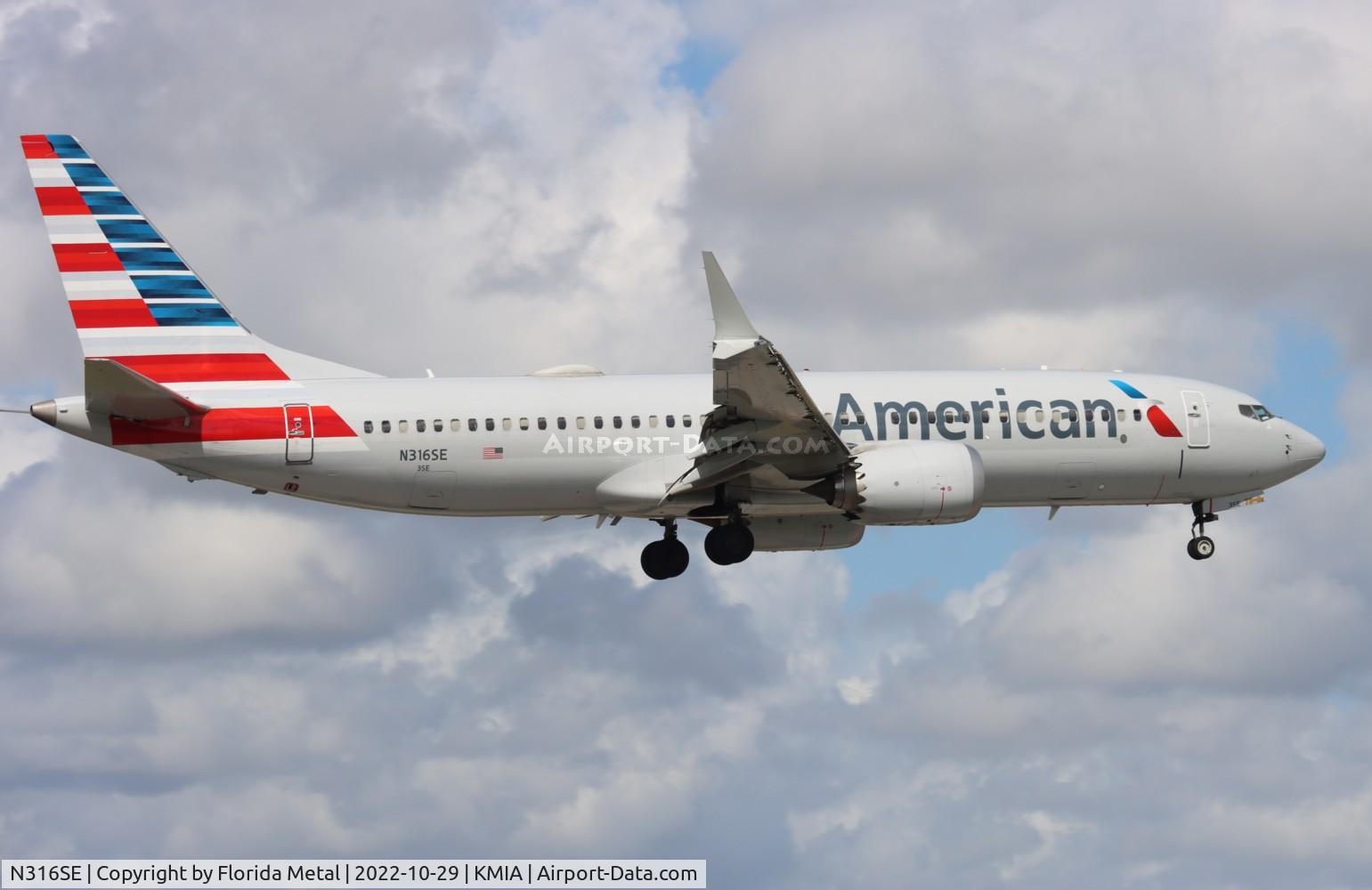 N316SE, 2020 Boeing 737 MAX 8 C/N 44472, AAL 737-8 MAX zx ORD-MIA