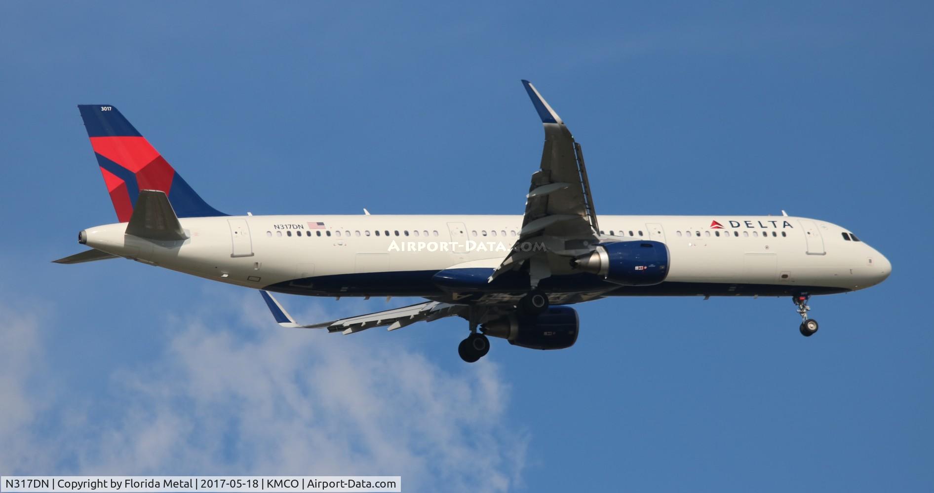 N317DN, 2017 Airbus A321-211 C/N 7373, DAL A321 zx MSP-MCO