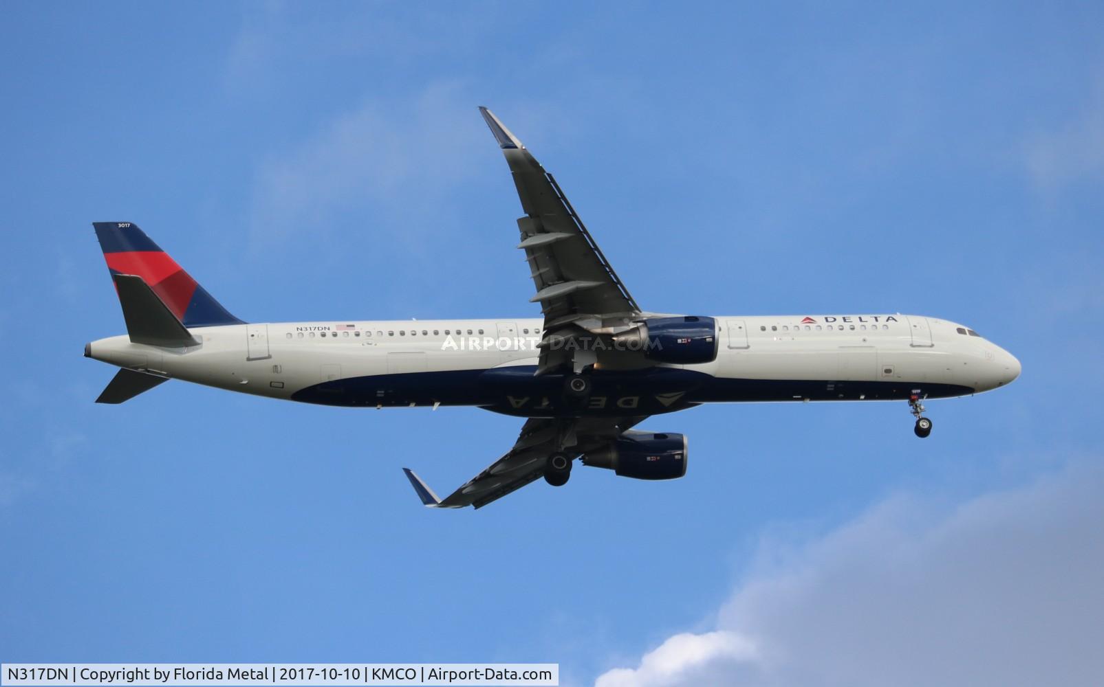 N317DN, 2017 Airbus A321-211 C/N 7373, DAL A321 zx DTW-MCO