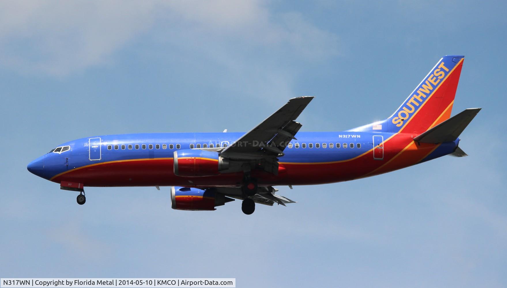 N317WN, 1988 Boeing 737-3Q8 C/N 24068, SWA 733 canyon blue zx MCO 18L