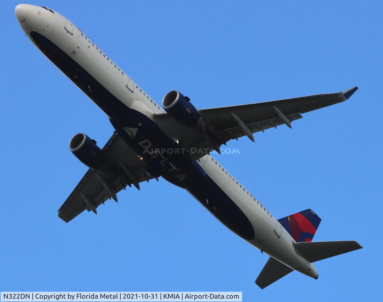 N322DN, 2017 Airbus A321-211 C/N 7707, DAL A321 zx MIA-DTW