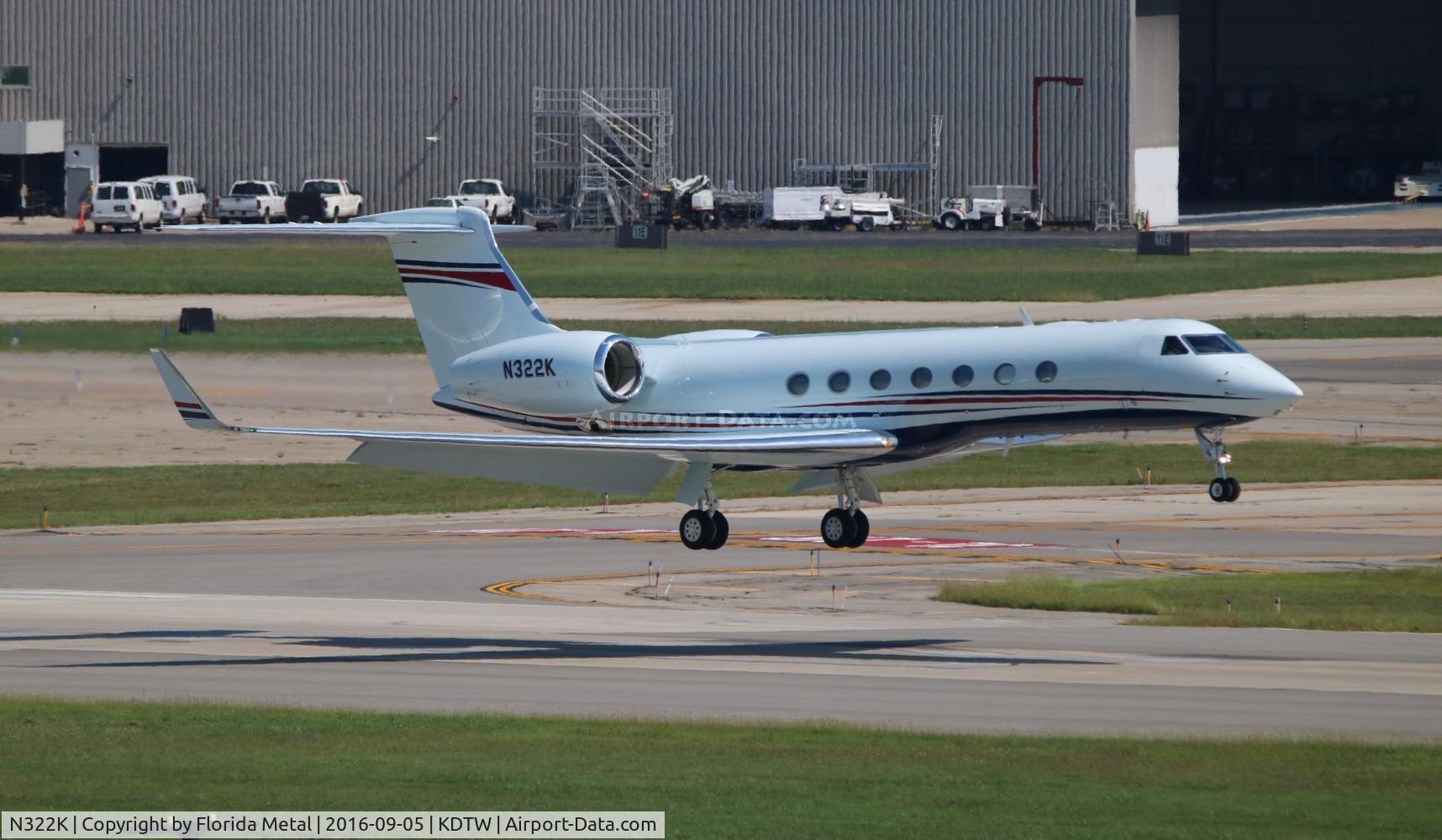 N322K, 2015 Gulfstream Aerospace GV-SP (G550) C/N 5507, G550 zx DTW 21R