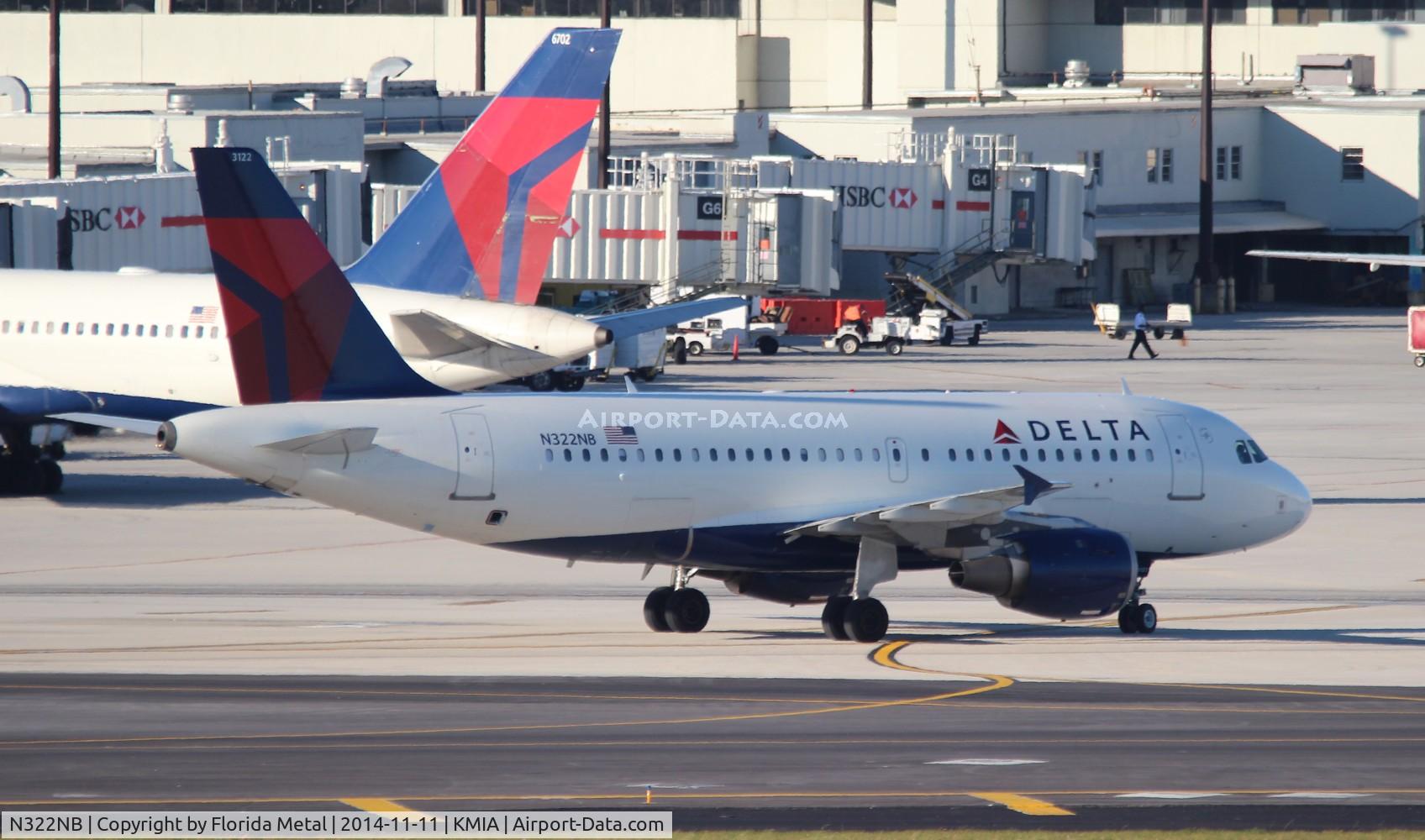N322NB, 2001 Airbus A319-114 C/N 1434, DAL A319 zx MIA-JFK