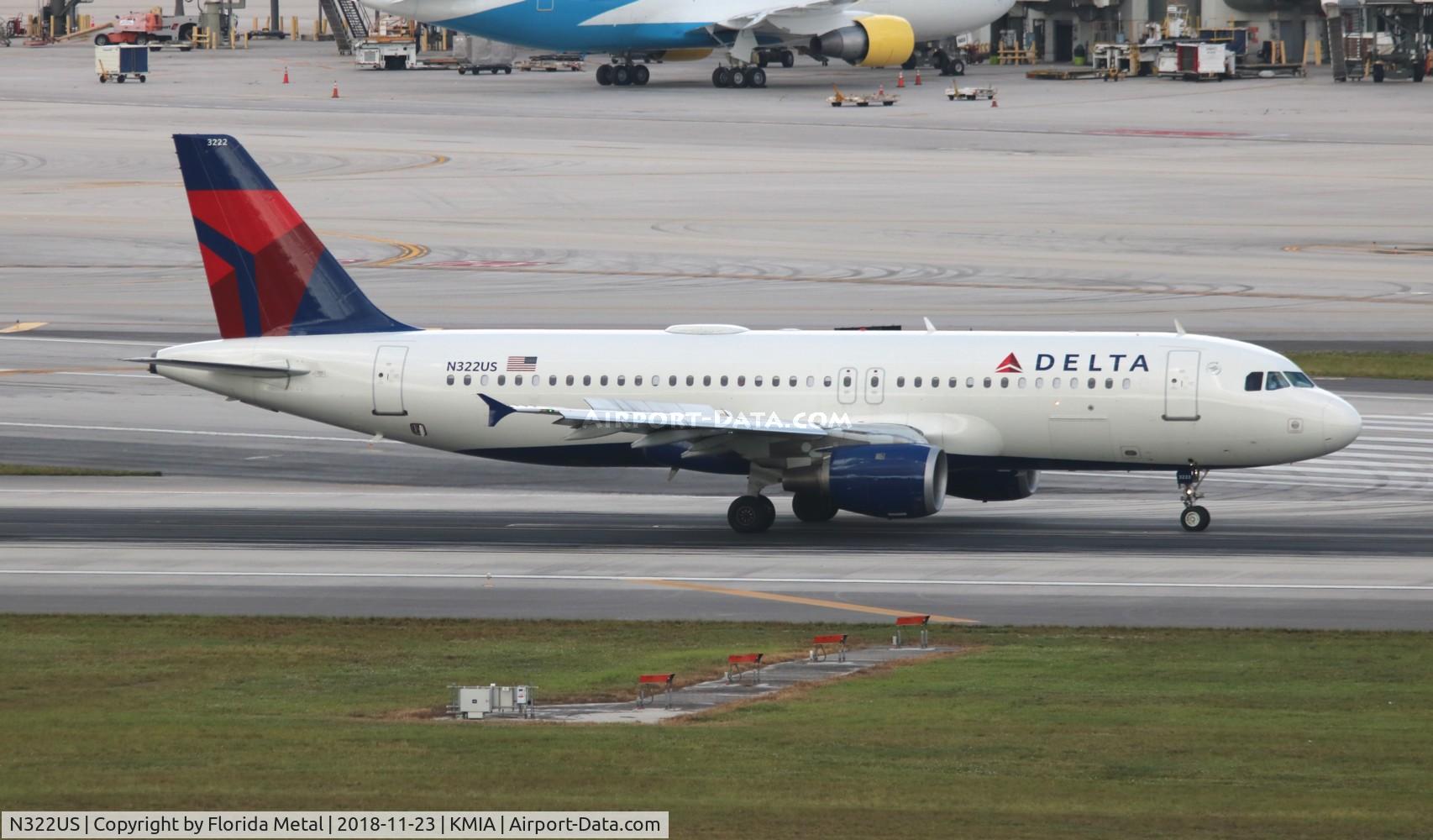 N322US, 1992 Airbus A320-211 C/N 263, DAL A320 zx DTW-MIA