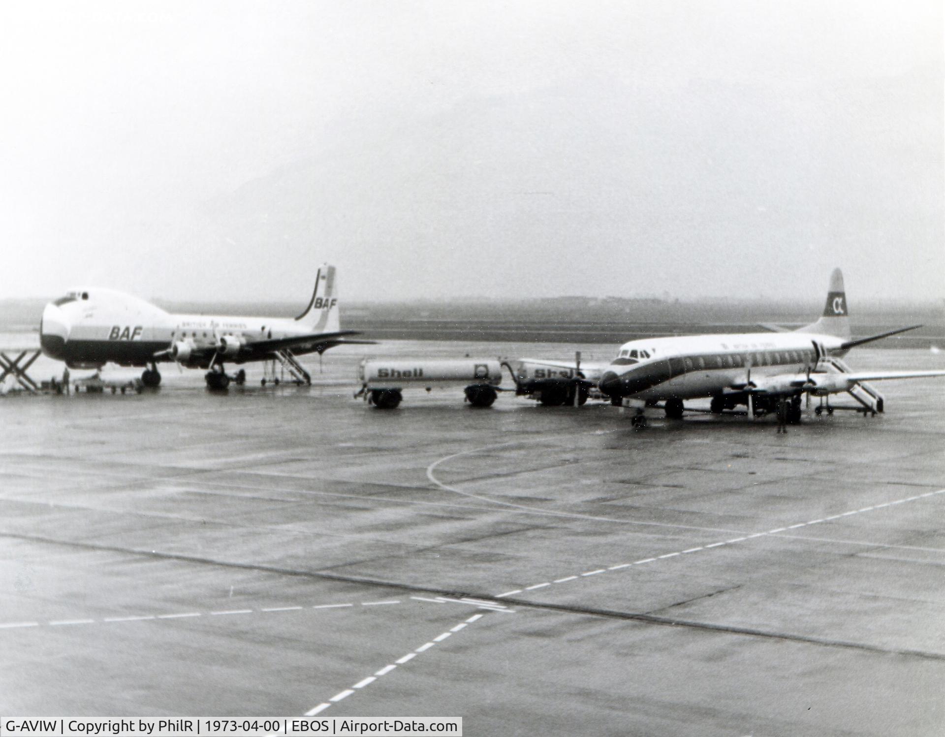 G-AVIW, 1958 Vickers Viscount 812 C/N 358, G-AVIW Vickers 1958 V800 Viscount Alidar and G-AREK 1962 ATL98 Carvair BAF Ostend
