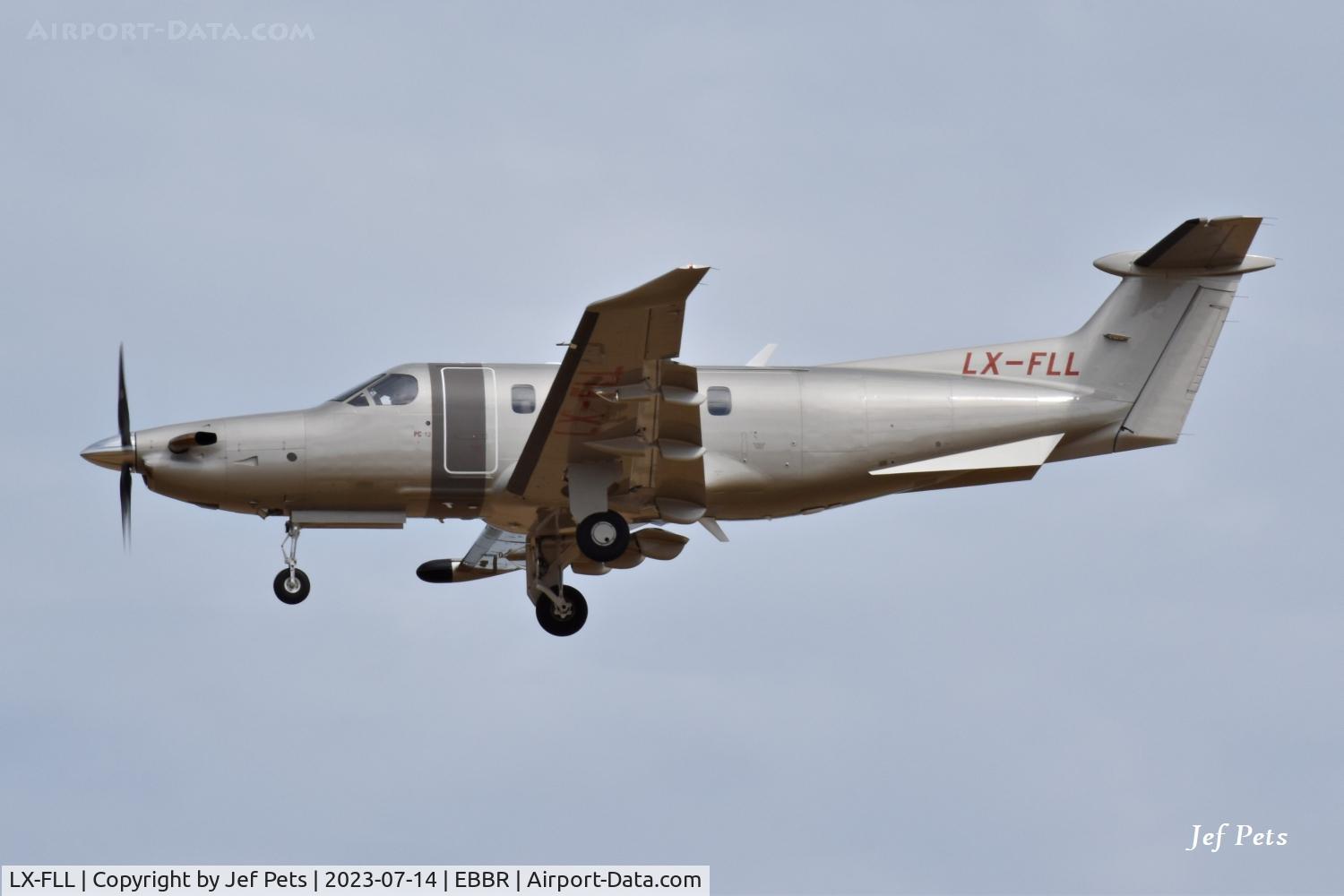 LX-FLL, 2023 Pilatus PC-12/47E NGX C/N 2232, Landing at Brussels Airport.