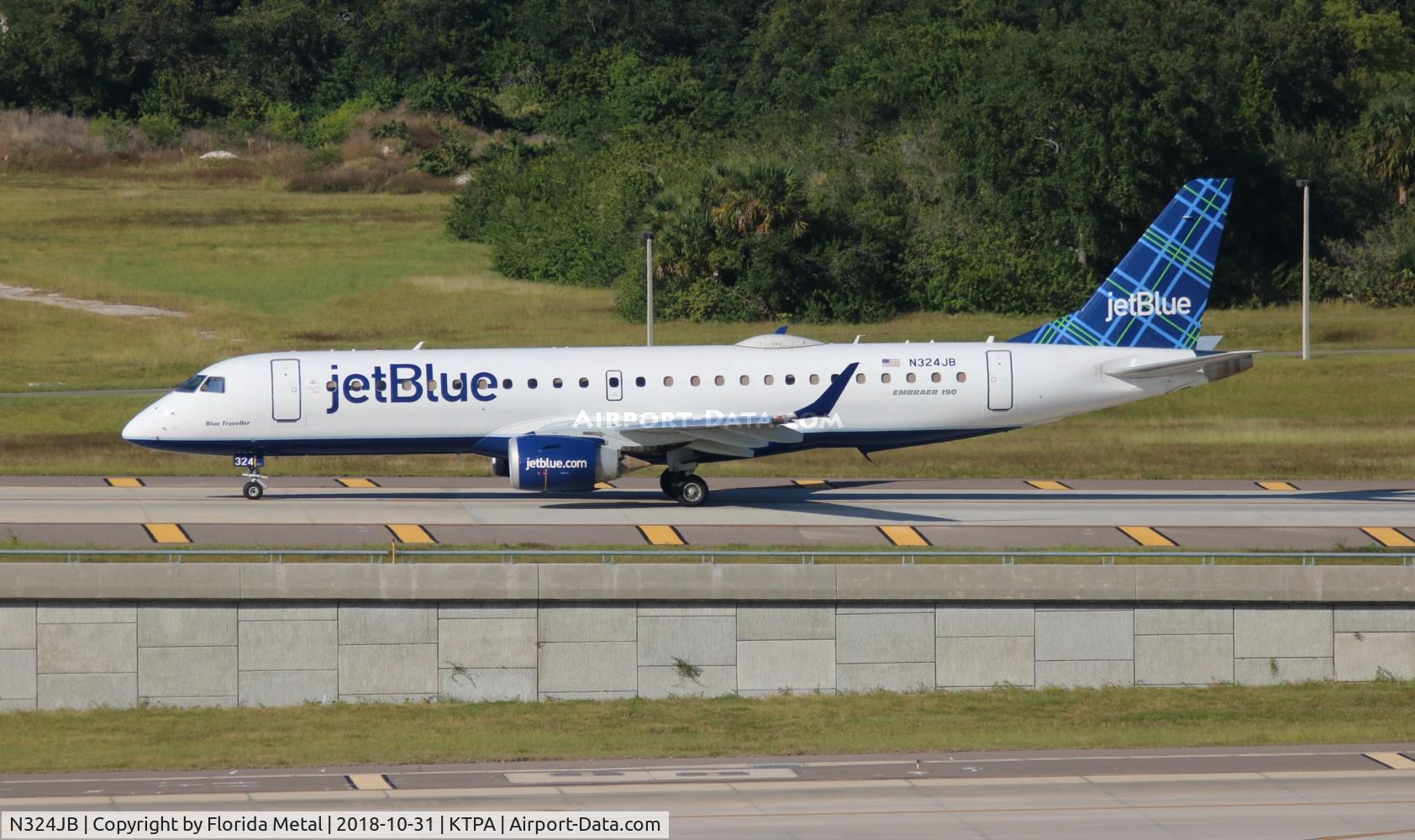 N324JB, 2010 Embraer ERJ-190-100 IGW 190AR C/N 19000388, JBU E190 zx TPA-CUN