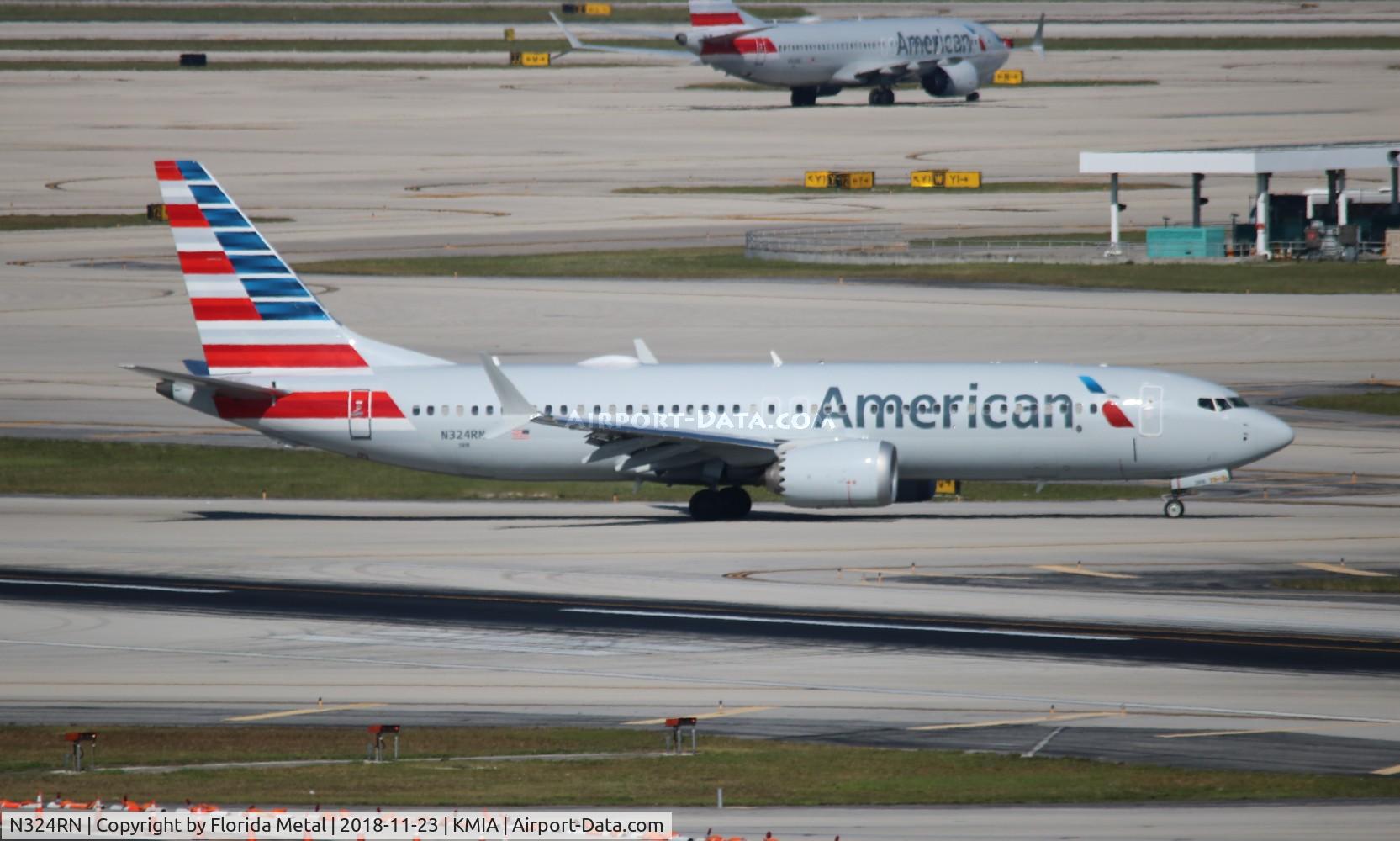 N324RN, 2018 Boeing 737-8 MAX C/N 44454, AAL 737-8 MAX zx LAS-MIA