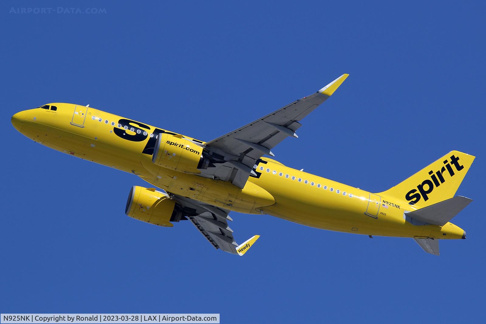 N925NK, 2020 Airbus A320-271N C/N 9407, at lax