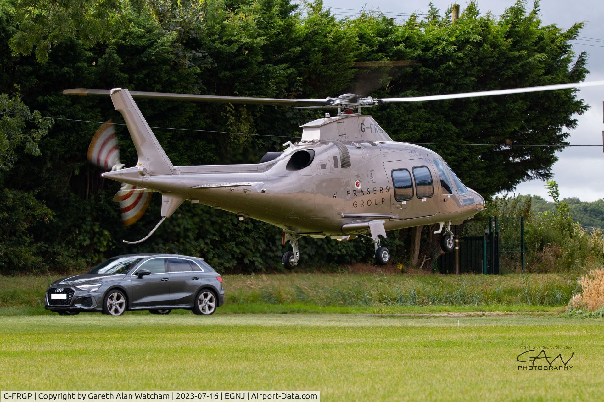 G-FRGP, Leonardo AW109SP GrandNew C/N 22447, Takeoff from Farmland in Cleethorpes