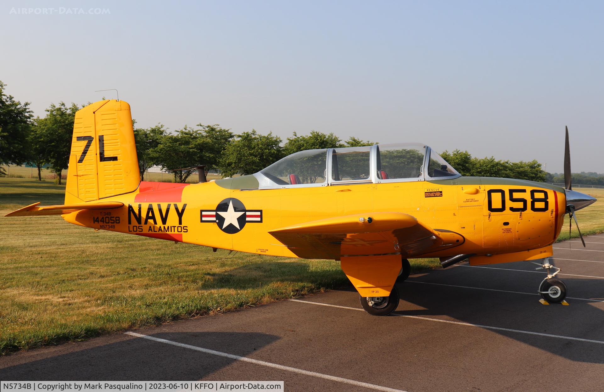 N5734B, 1956 Beech D-45 Mentor C/N BG-365, Beech T-34B