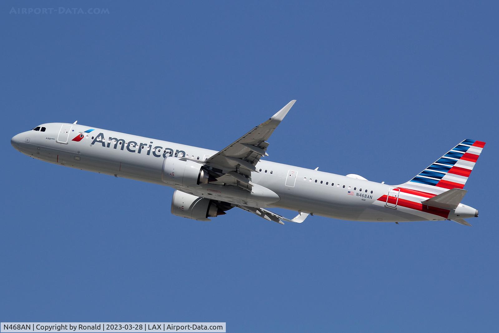 N468AN, Airbus A321-251NX C/N 11193, at lax
