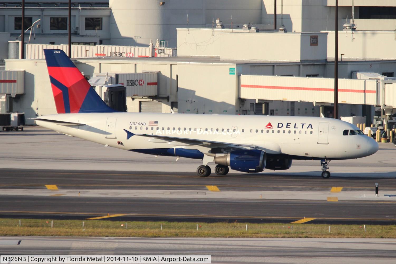N326NB, 2001 Airbus A319-114 C/N 1498, DAL A319 zx LGA-MIA