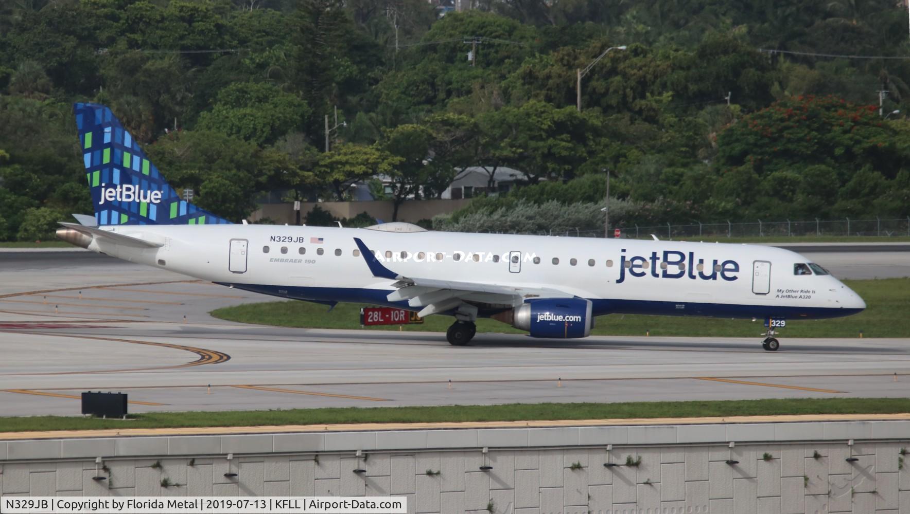 N329JB, Embraer ERJ-190-100 IGW 190AR C/N 19000433, JBU E190 zx MBJ-FLL